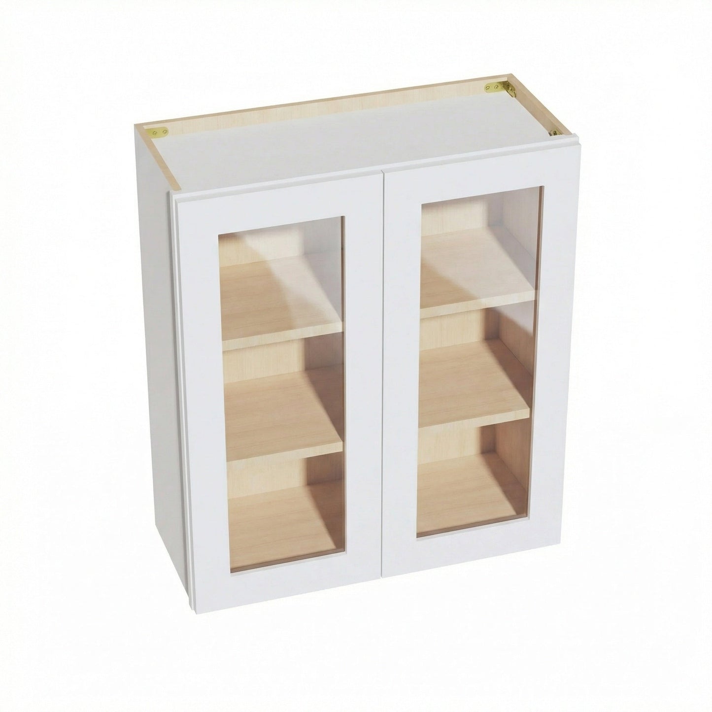 Shaker Glass Door Wall Cabinet 27" (W2730GD) · Ardelle - White - Hero