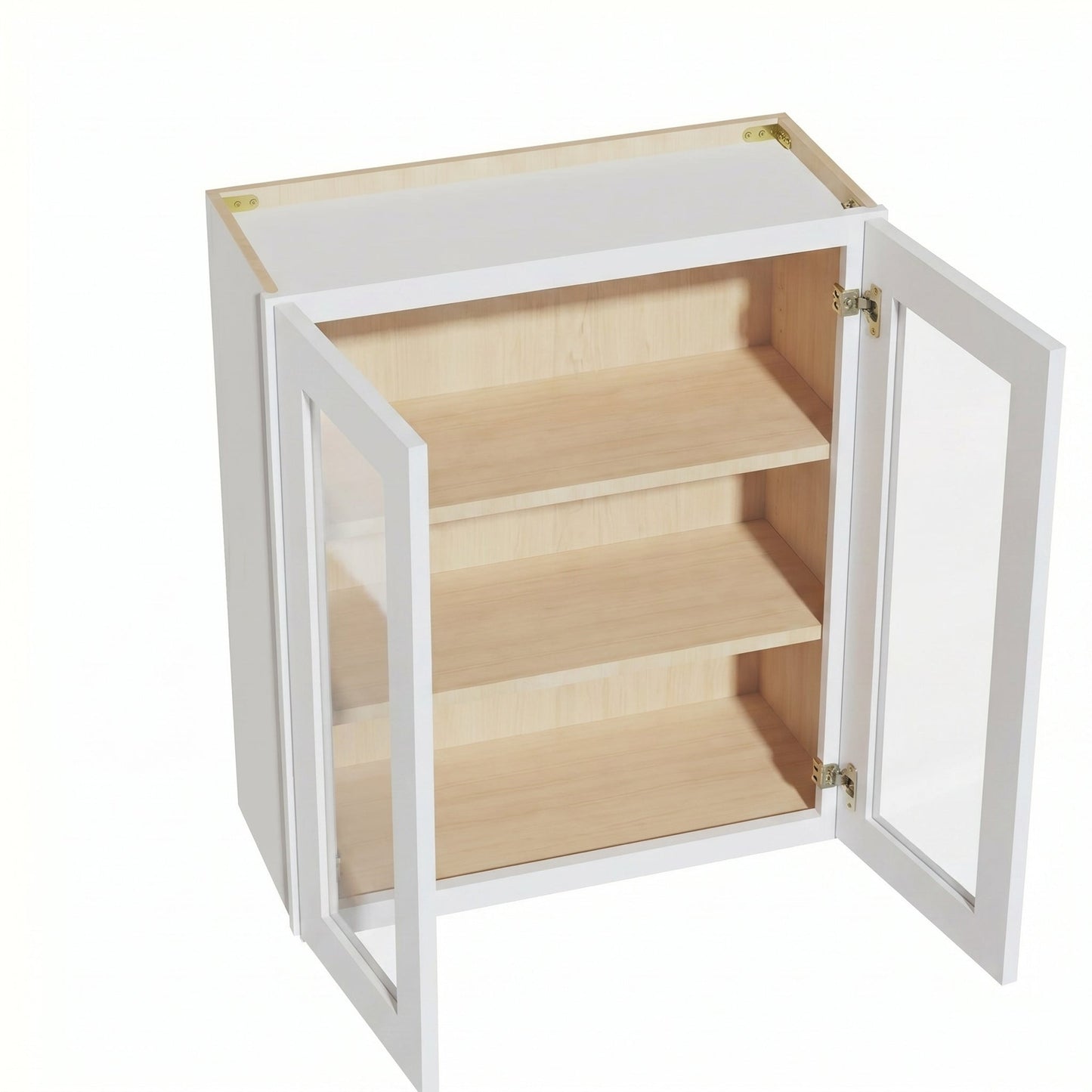 Shaker Glass Door Wall Cabinet 27" (W2730GD) · Ardelle - White - Interior