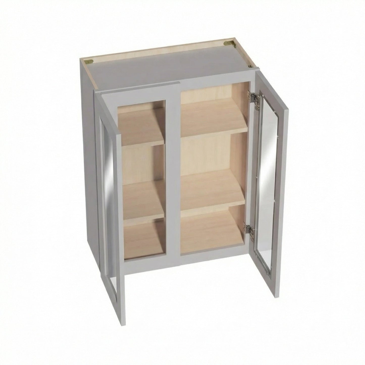 Shaker Glass Door Wall Cabinet 27" (W2736GD) · Ardelle - Ash - Interior