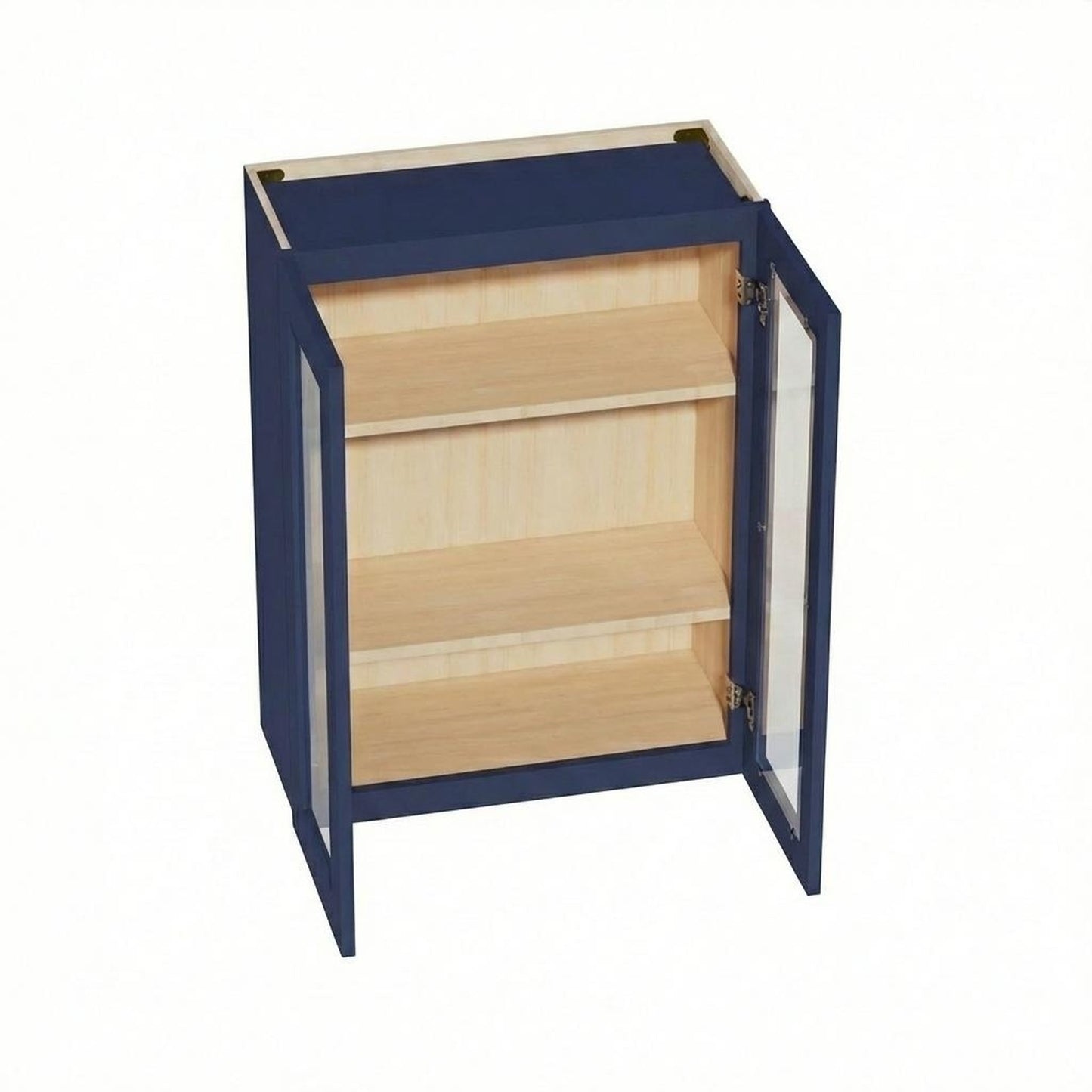 Shaker Glass Door Wall Cabinet 27" (W2736GD) · Ardelle - Blue - Interior