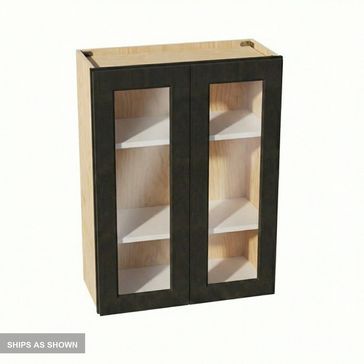 Shaker Glass Door Wall Cabinet 27" (W2736GD) · Ardelle - Charcoal - Flat Pack