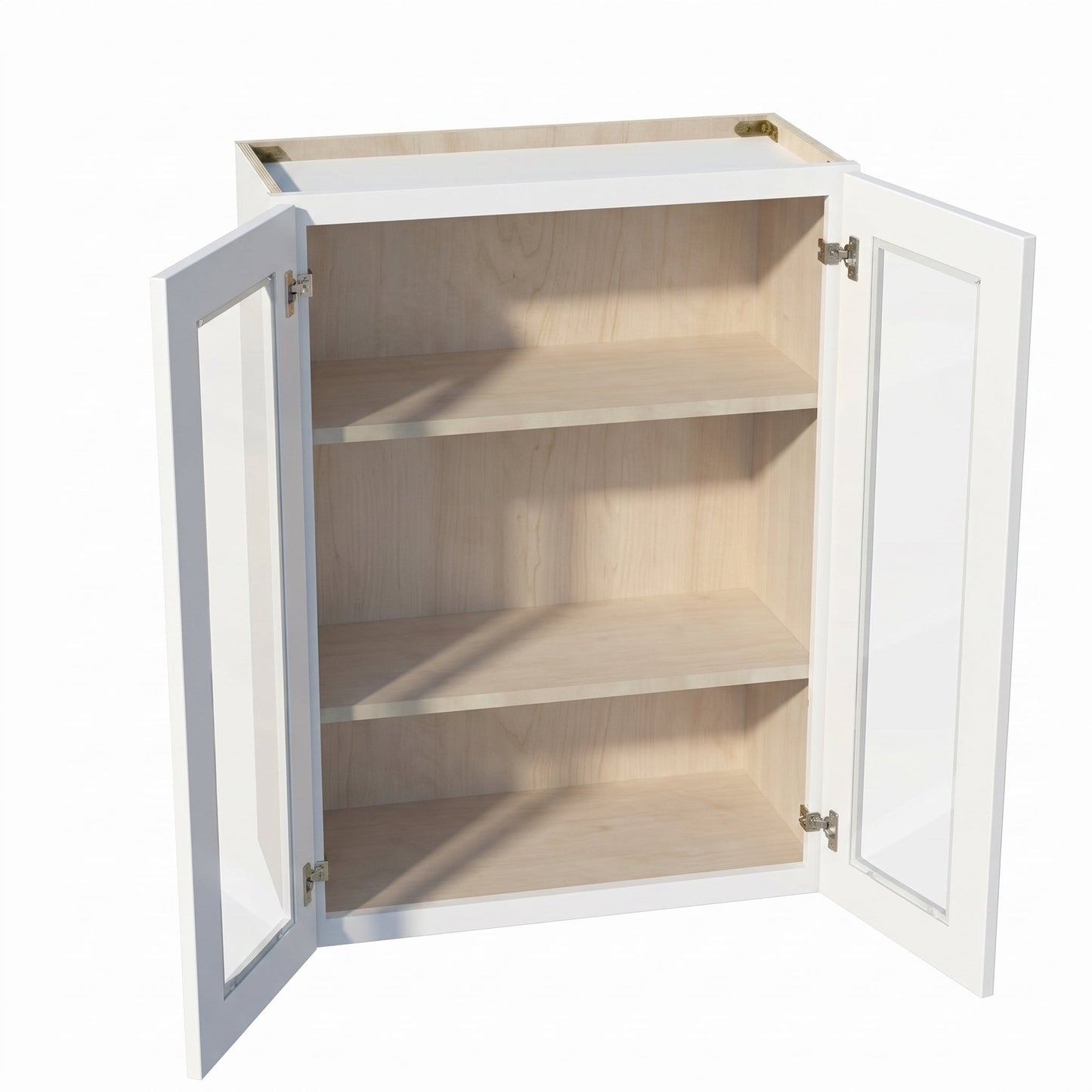 Shaker Glass Door Wall Cabinet 27" (W2736GD) · Ardelle - White - Interior