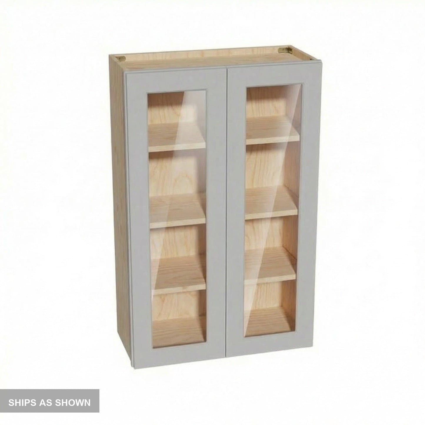 Shaker Glass Door Wall Cabinet 27" (W2742GD) · Ardelle - Ash - Flat Pack