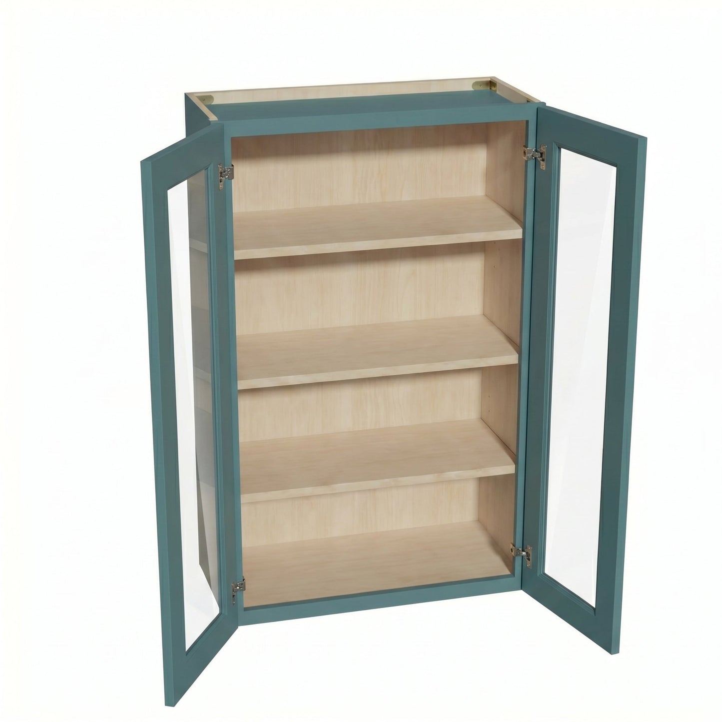 Shaker Glass Door Wall Cabinet 27" (W2742GD) · Tallis - Fairy Green - Interior