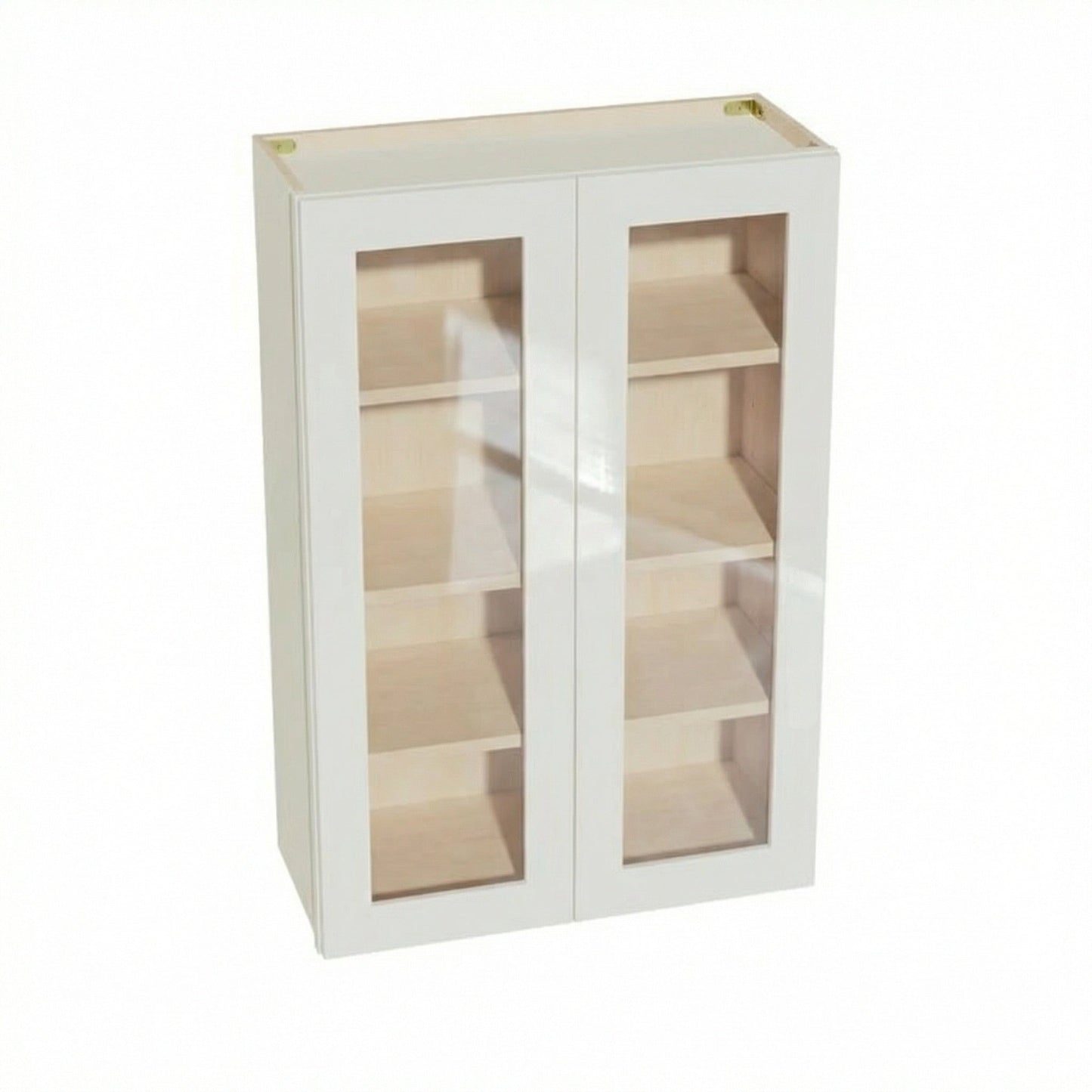Shaker Glass Door Wall Cabinet 27" (W2742GD) · Tallis - Swan White - Hero