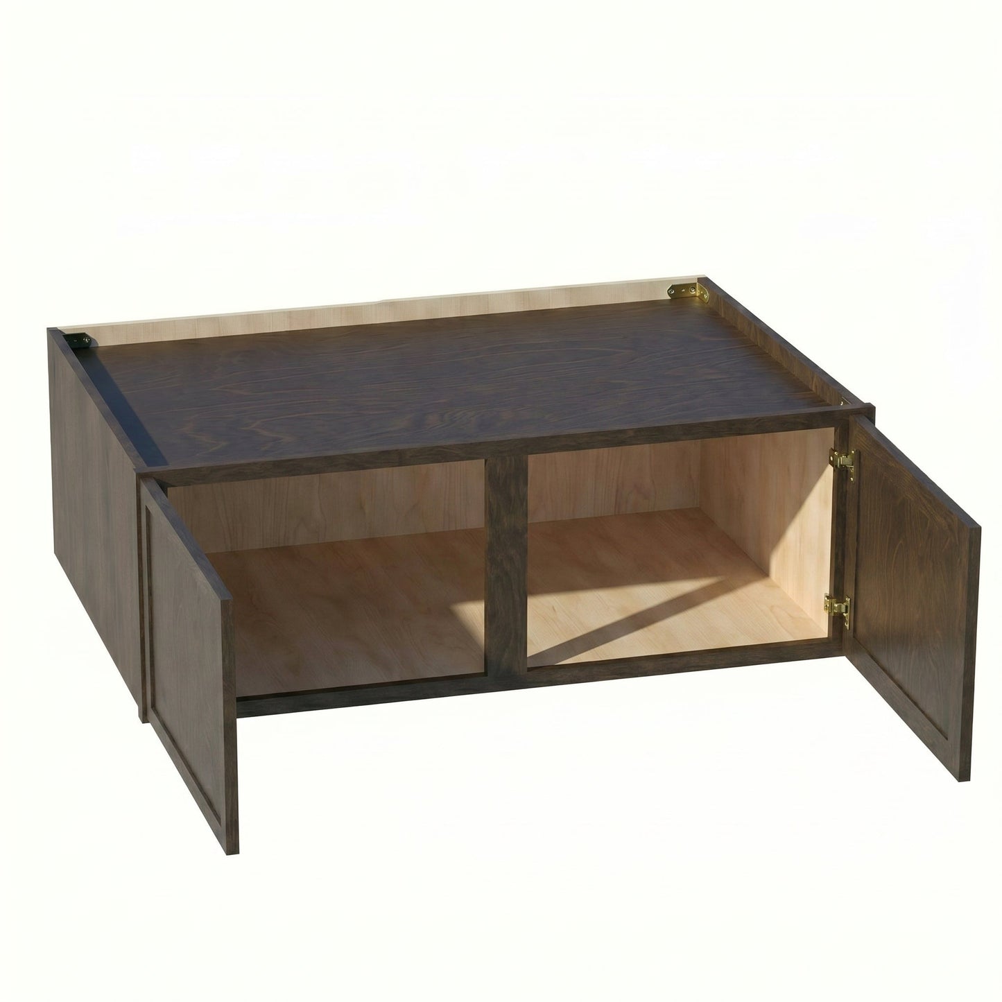 Slim Shaker Bridge Wall Cabinet 30" (W301224) · Slim - Mocha - Interior