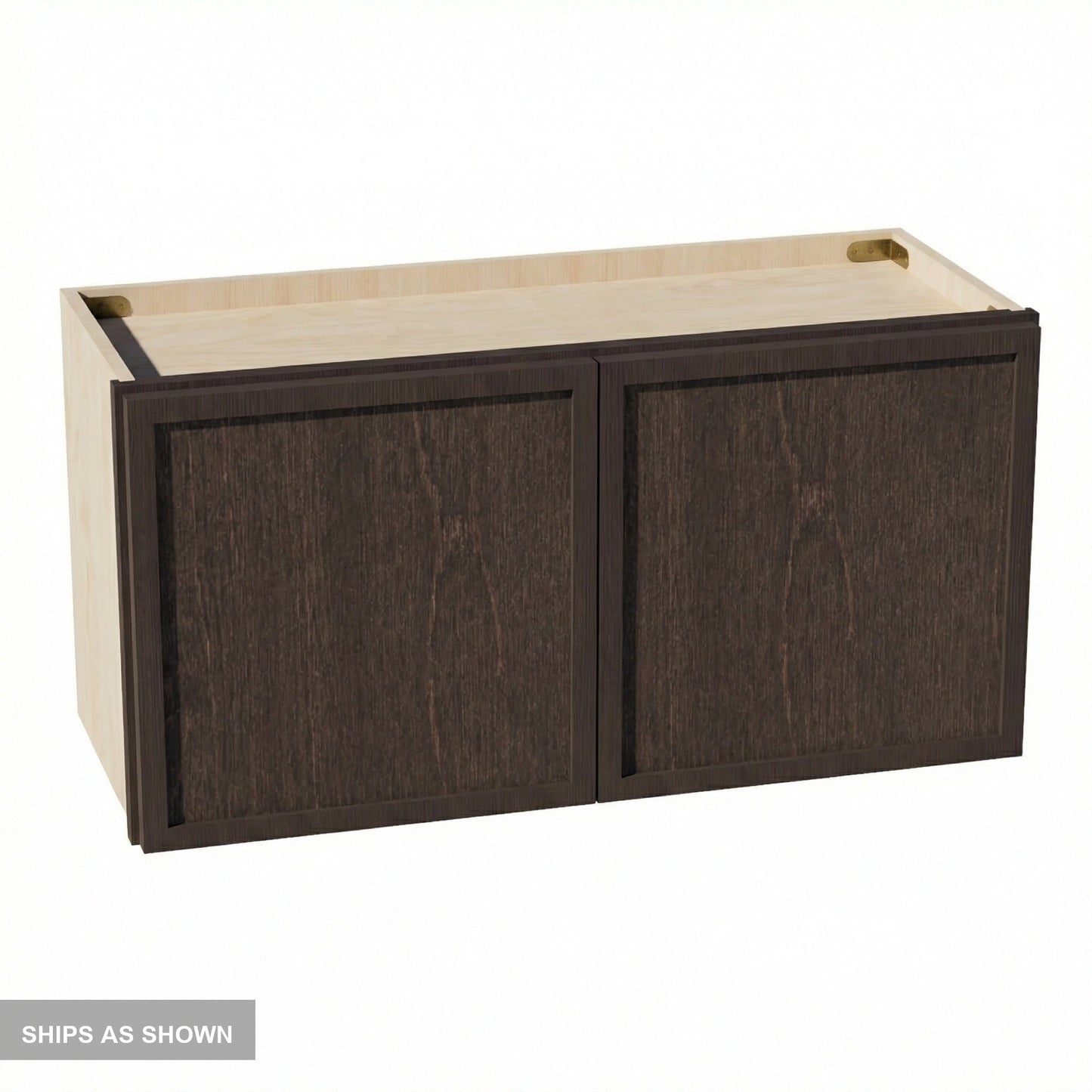 Slim Shaker Bridge Wall Cabinet 30" (W3015) · Slim - Mocha - Flat Pack