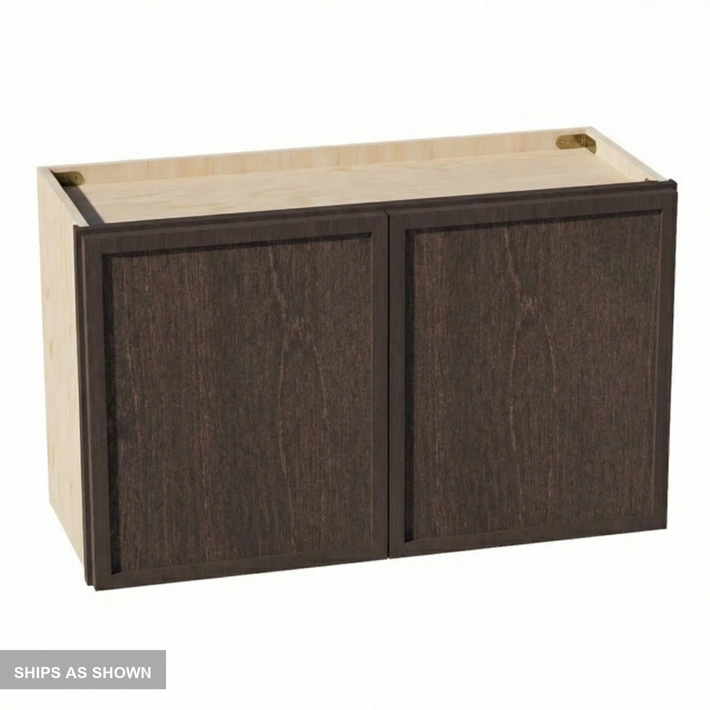 Slim Shaker Bridge Wall Cabinet 30" (W3018) · Slim - Mocha - Flat Pack
