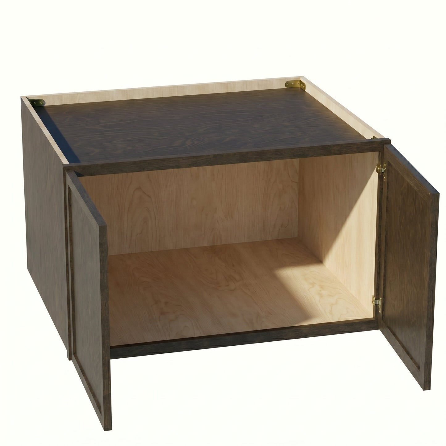 Slim Shaker Bridge Wall Cabinet 30" (W301824) · Slim - Mocha - Interior