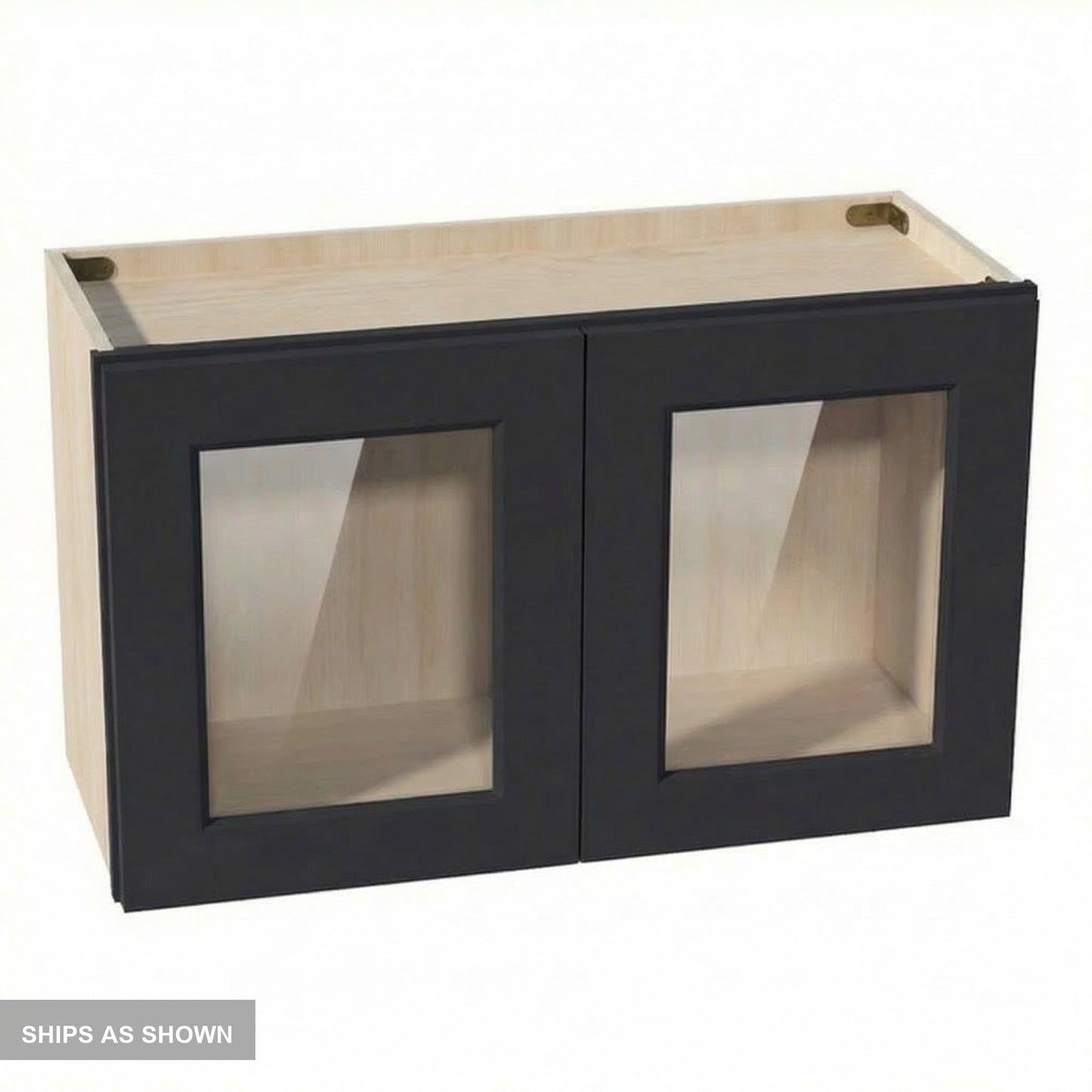 Shaker Bridge Wall Cabinet 30" (W3018GD) · Ardelle - Ebony - Flat Pack