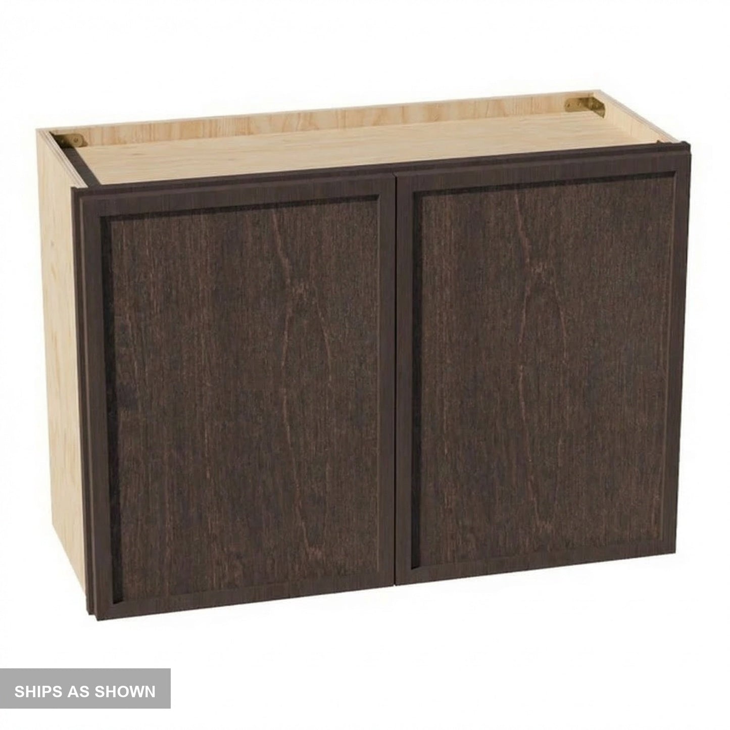Slim Shaker Bridge Wall Cabinet 30" (W3021) · Slim - Mocha - Flat Pack