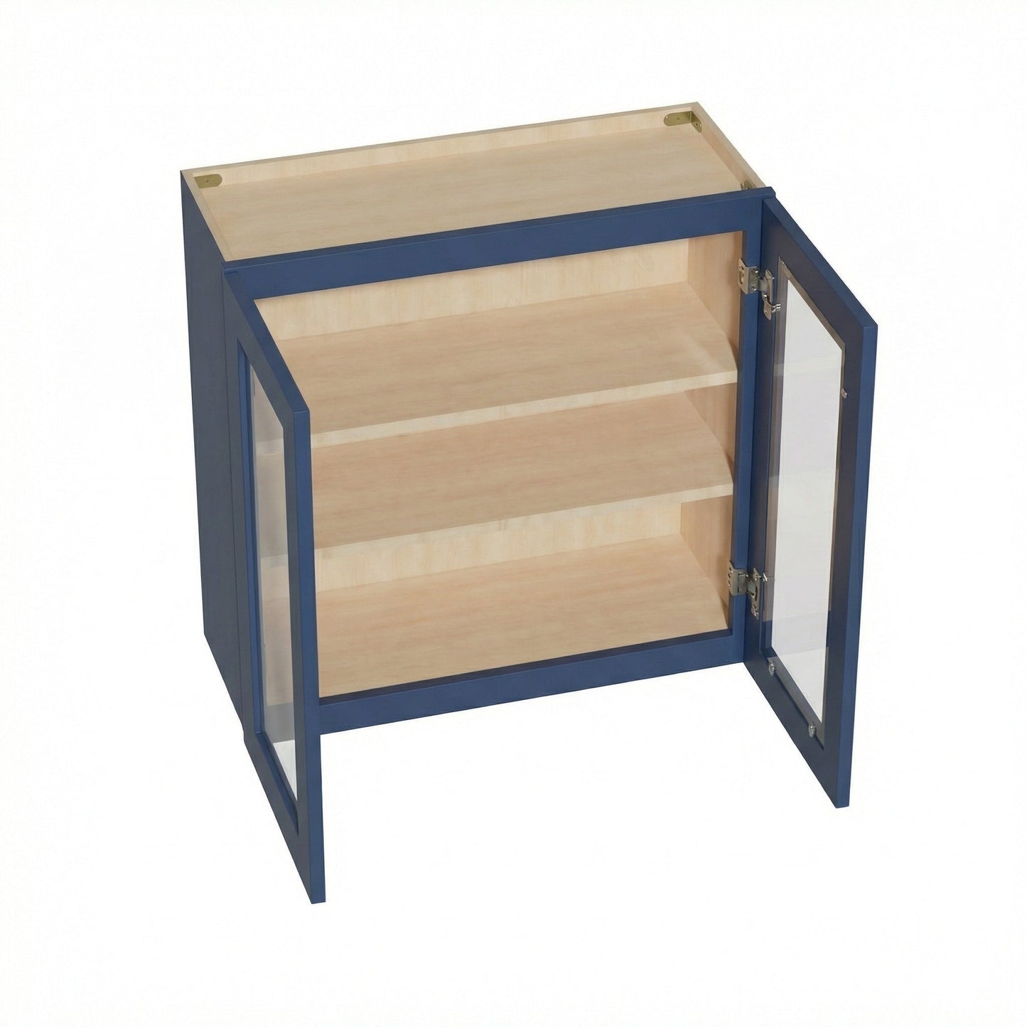 Shaker Glass Door Wall Cabinet 30" (W3030GD) · Ardelle - Blue - Interior