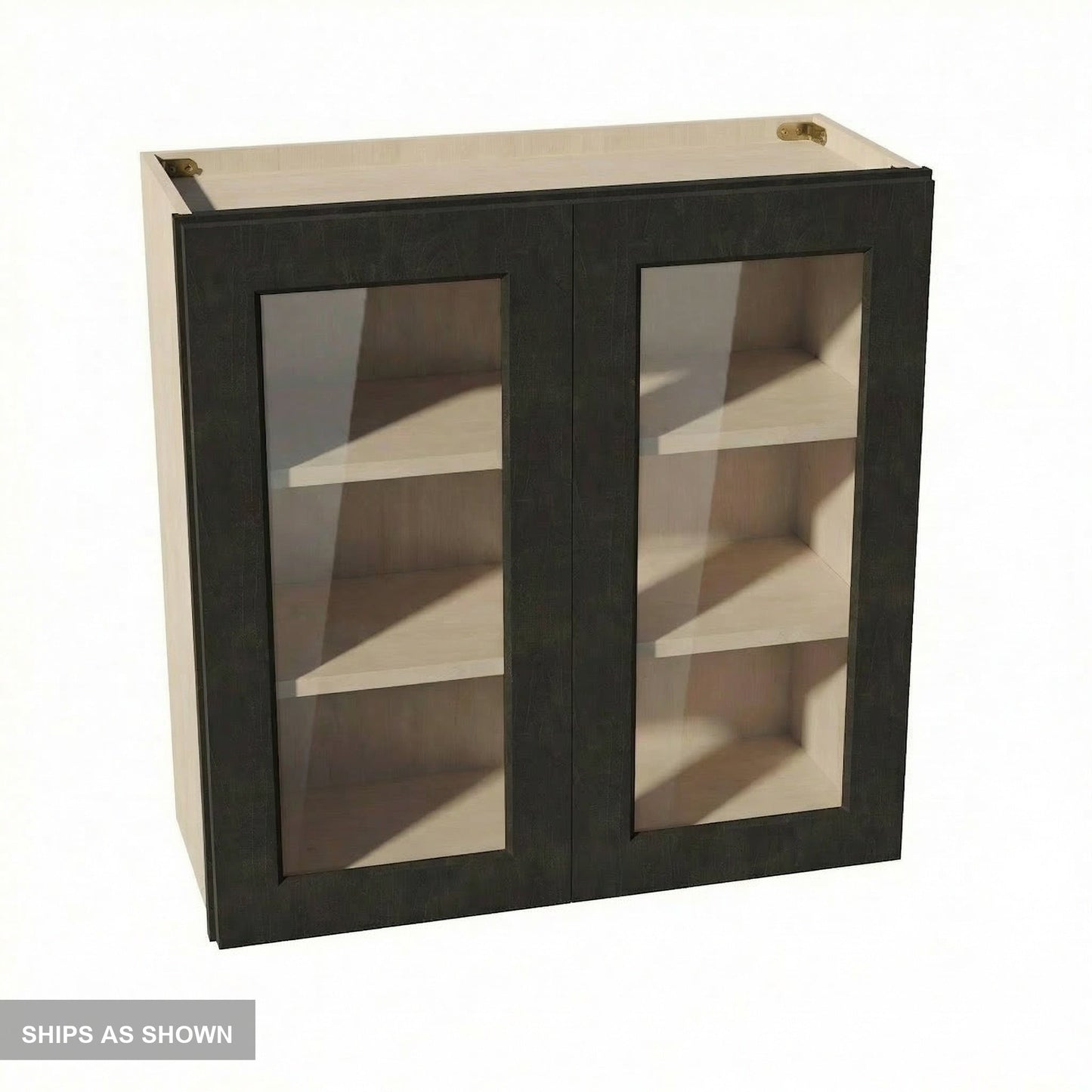 Shaker Glass Door Wall Cabinet 30" (W3030GD) · Ardelle - Charcoal - Flat Pack