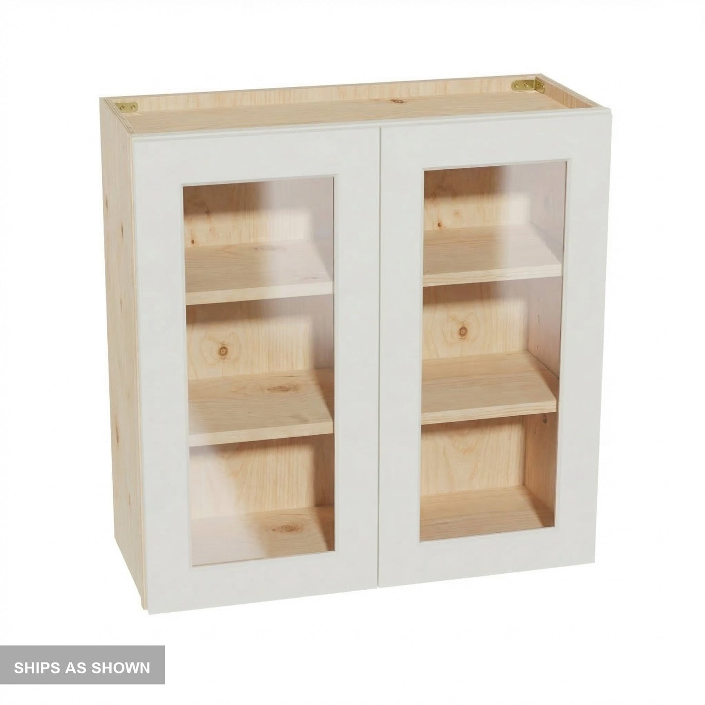 Shaker Glass Door Wall Cabinet 30" (W3030GD) · Tallis - Swan White - Flat Pack