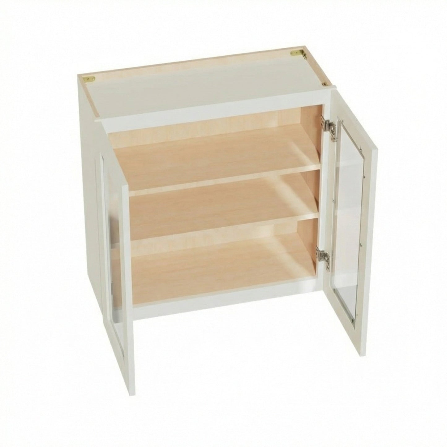 Shaker Glass Door Wall Cabinet 30" (W3030GD) · Tallis - Swan White - Interior