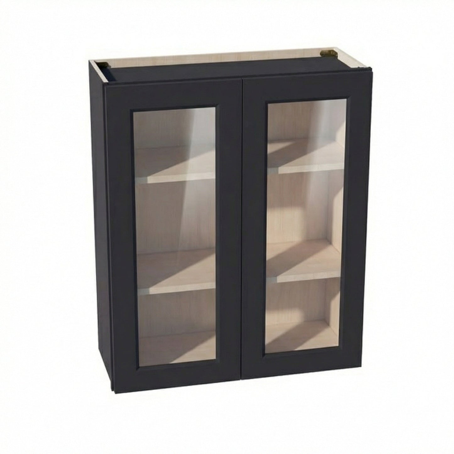 Shaker Glass Door Wall Cabinet 30" (W3036GD) · Ardelle - Ebony - Hero