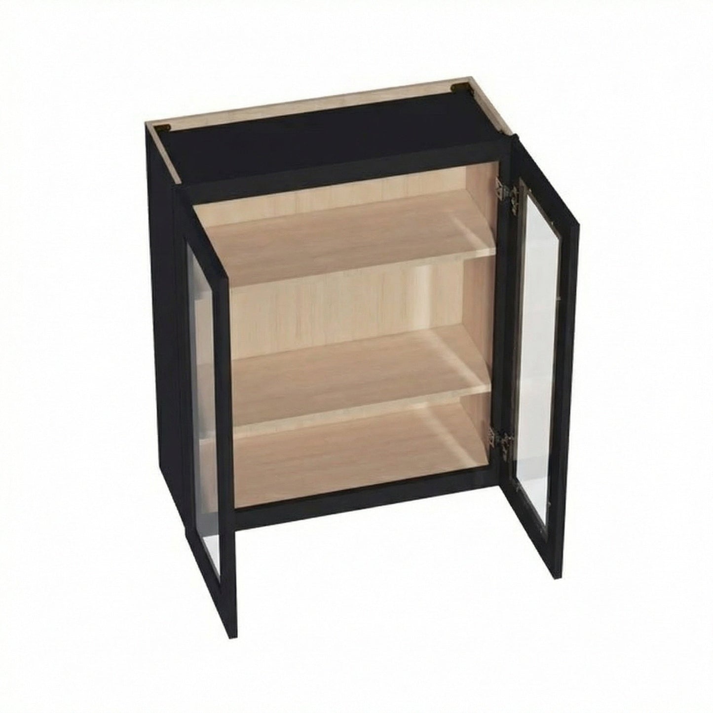 Shaker Glass Door Wall Cabinet 30" (W3036GD) · Ardelle - Ebony - Interior