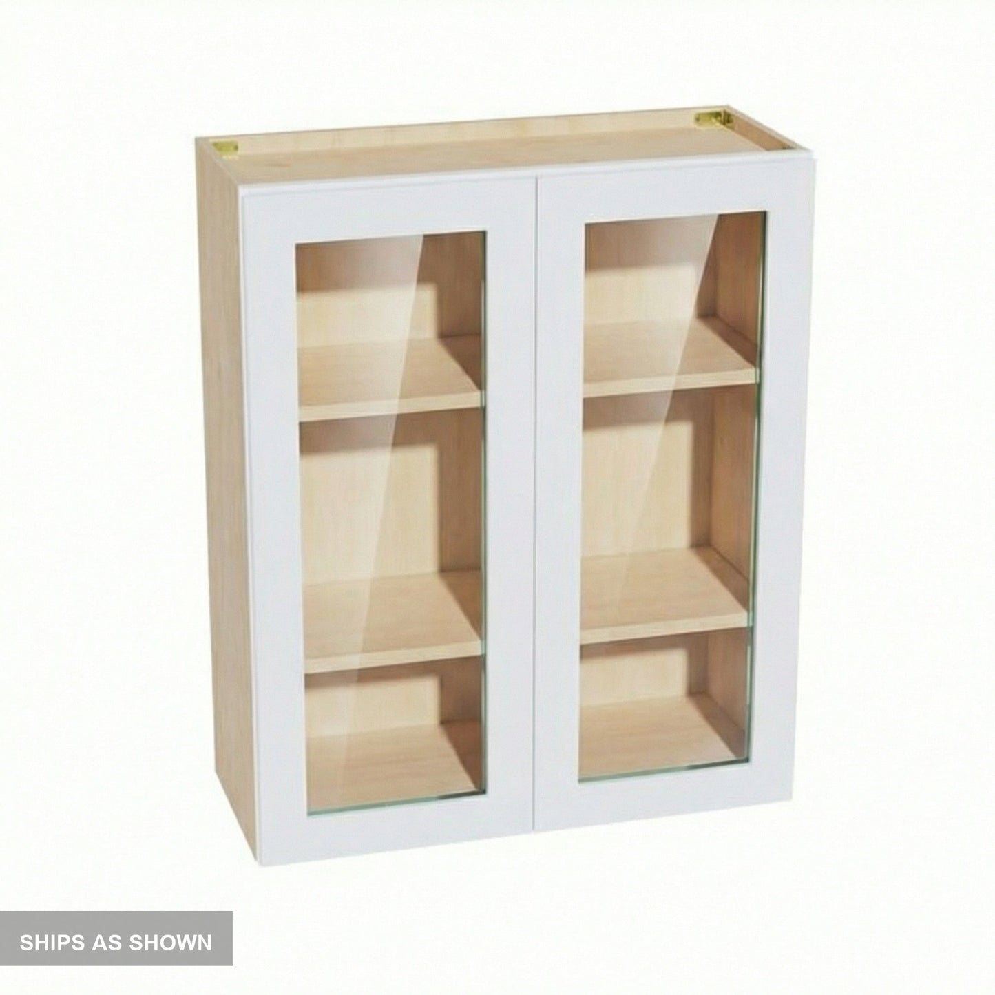 Shaker Glass Door Wall Cabinet 30" (W3036GD) · Ardelle - White - Flat Pack