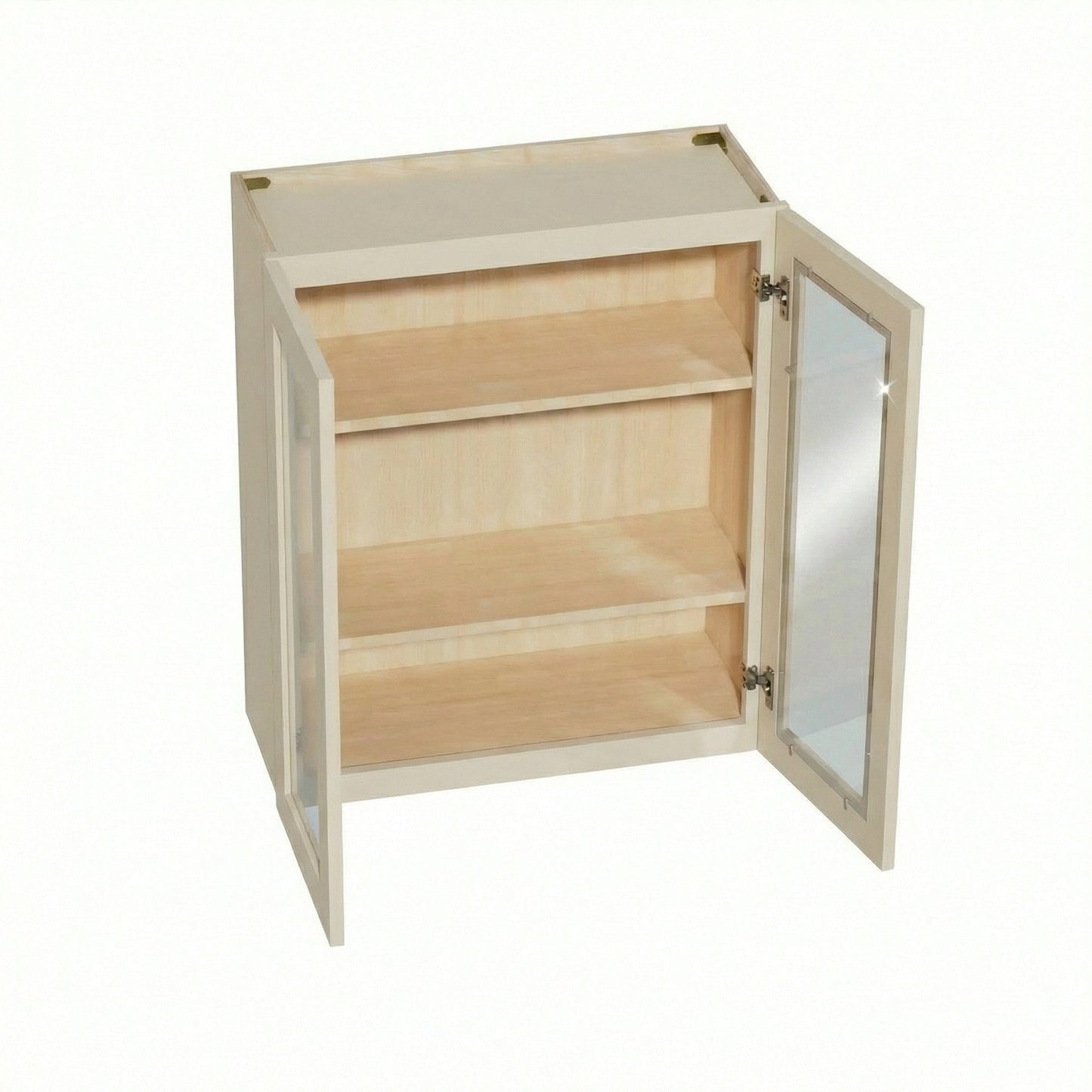 Shaker Glass Door Wall Cabinet 30" (W3036GD) · Tallis - Swan White - Interior