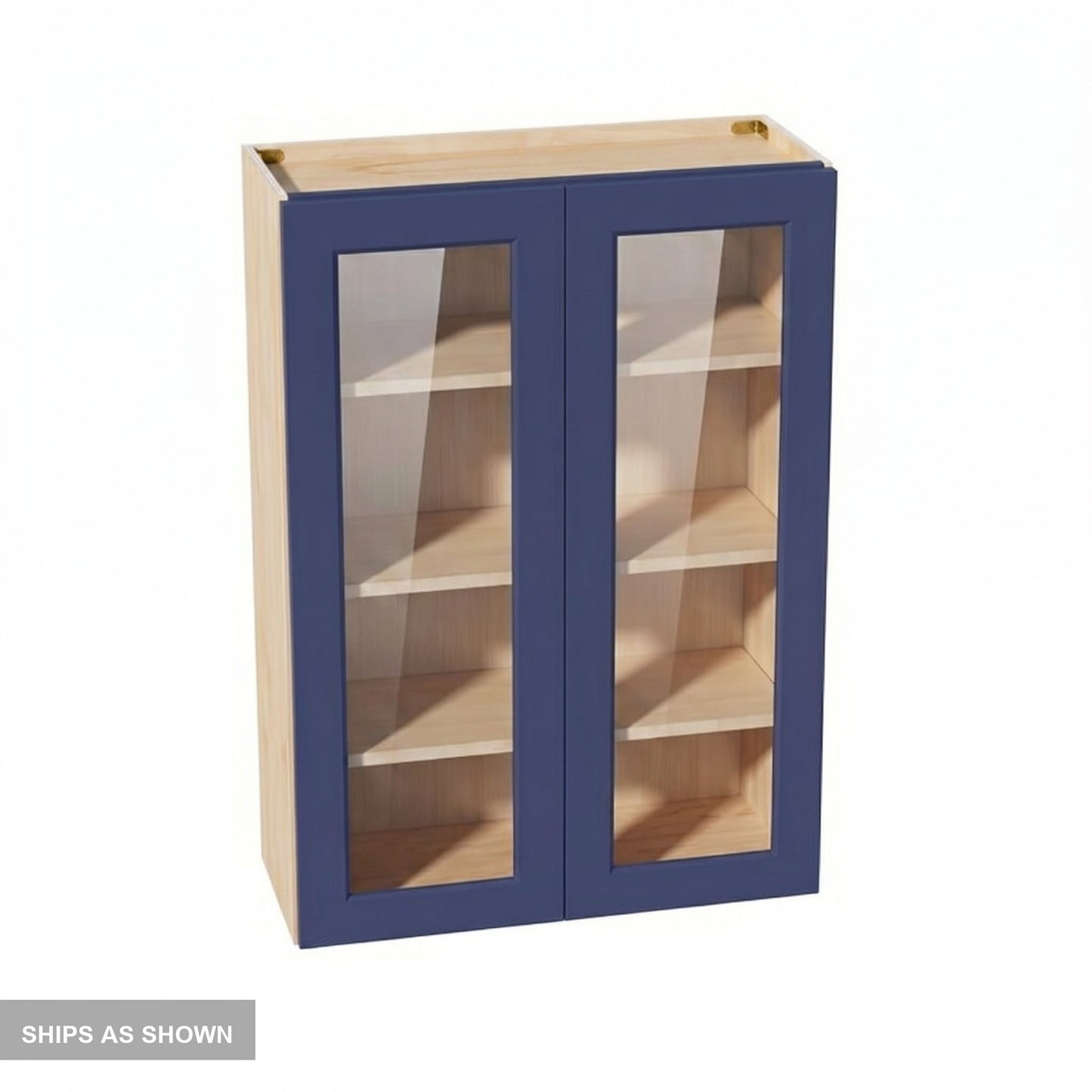 Shaker Glass Door Wall Cabinet 30" (W3042GD) · Ardelle - Blue - Flat Pack