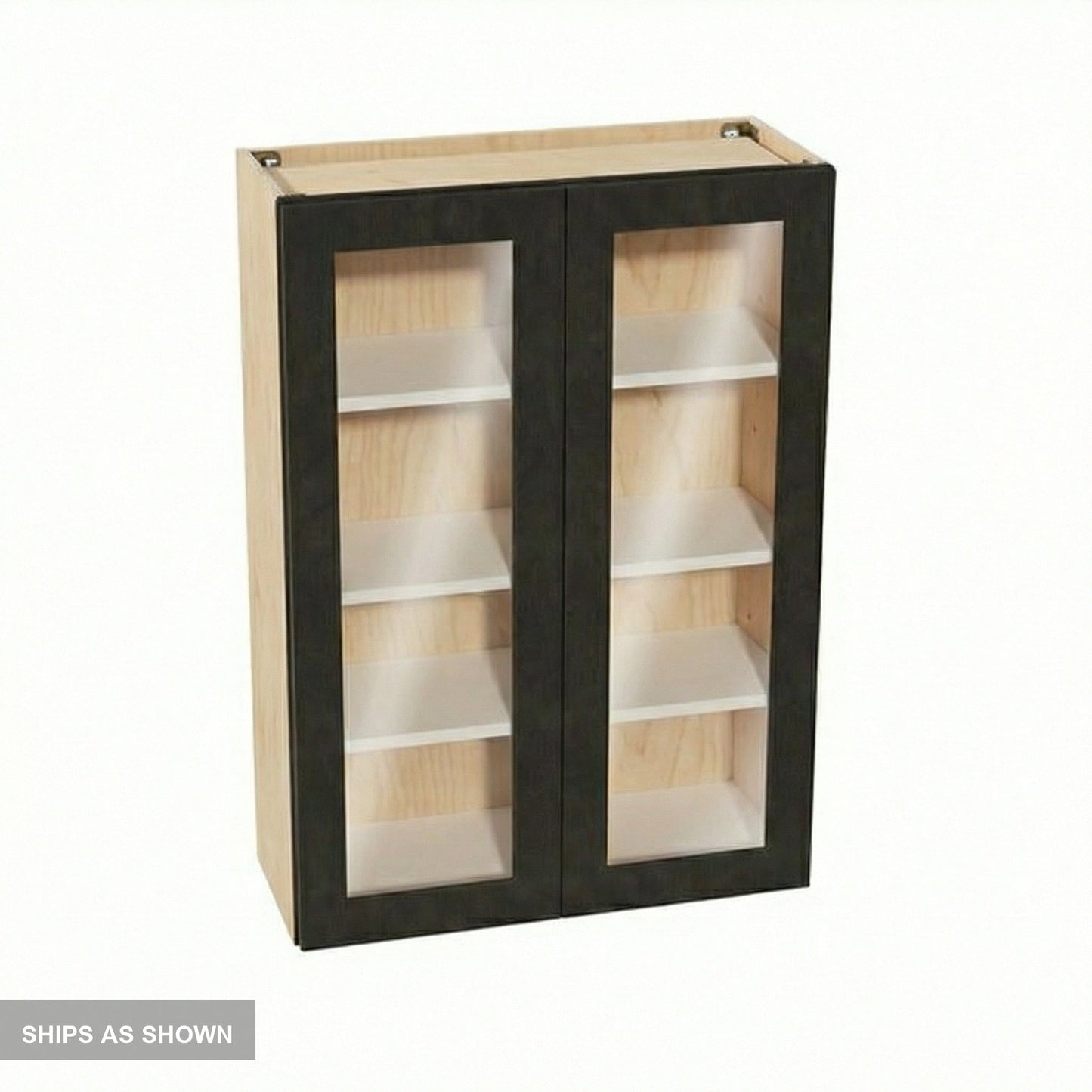 Shaker Glass Door Wall Cabinet 30" (W3042GD) · Ardelle - Charcoal - Flat Pack