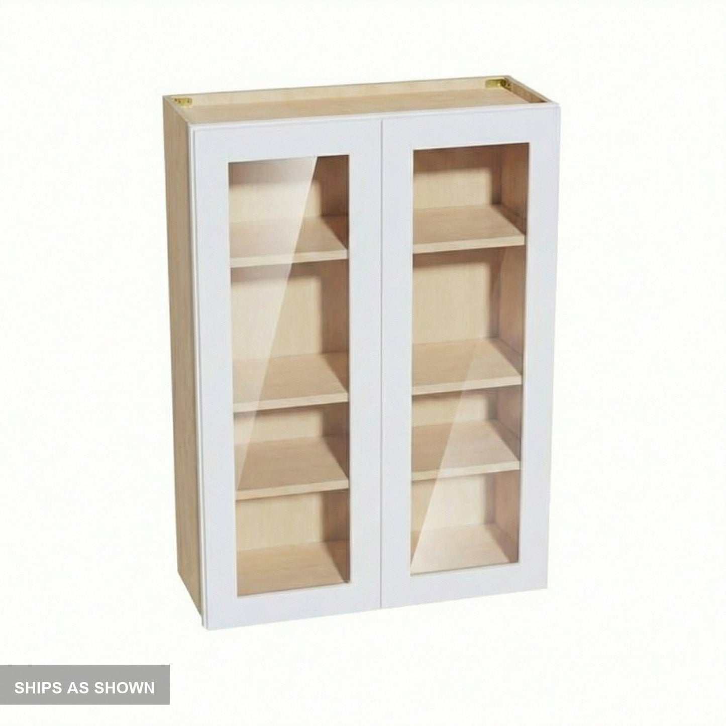 Shaker Glass Door Wall Cabinet 30" (W3042GD) · Ardelle - White - Flat Pack