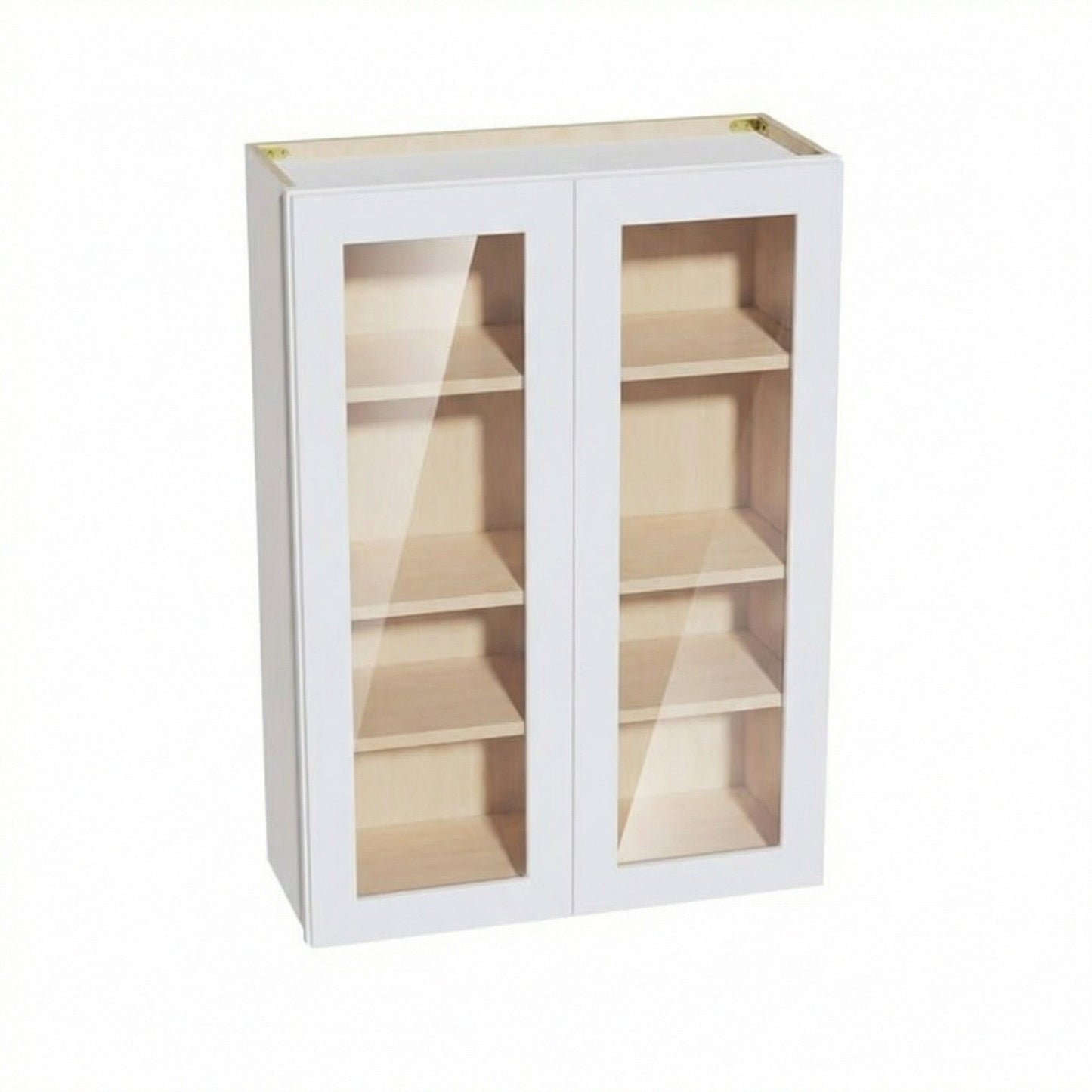 Shaker Glass Door Wall Cabinet 30" (W3042GD) · Ardelle - White - Hero
