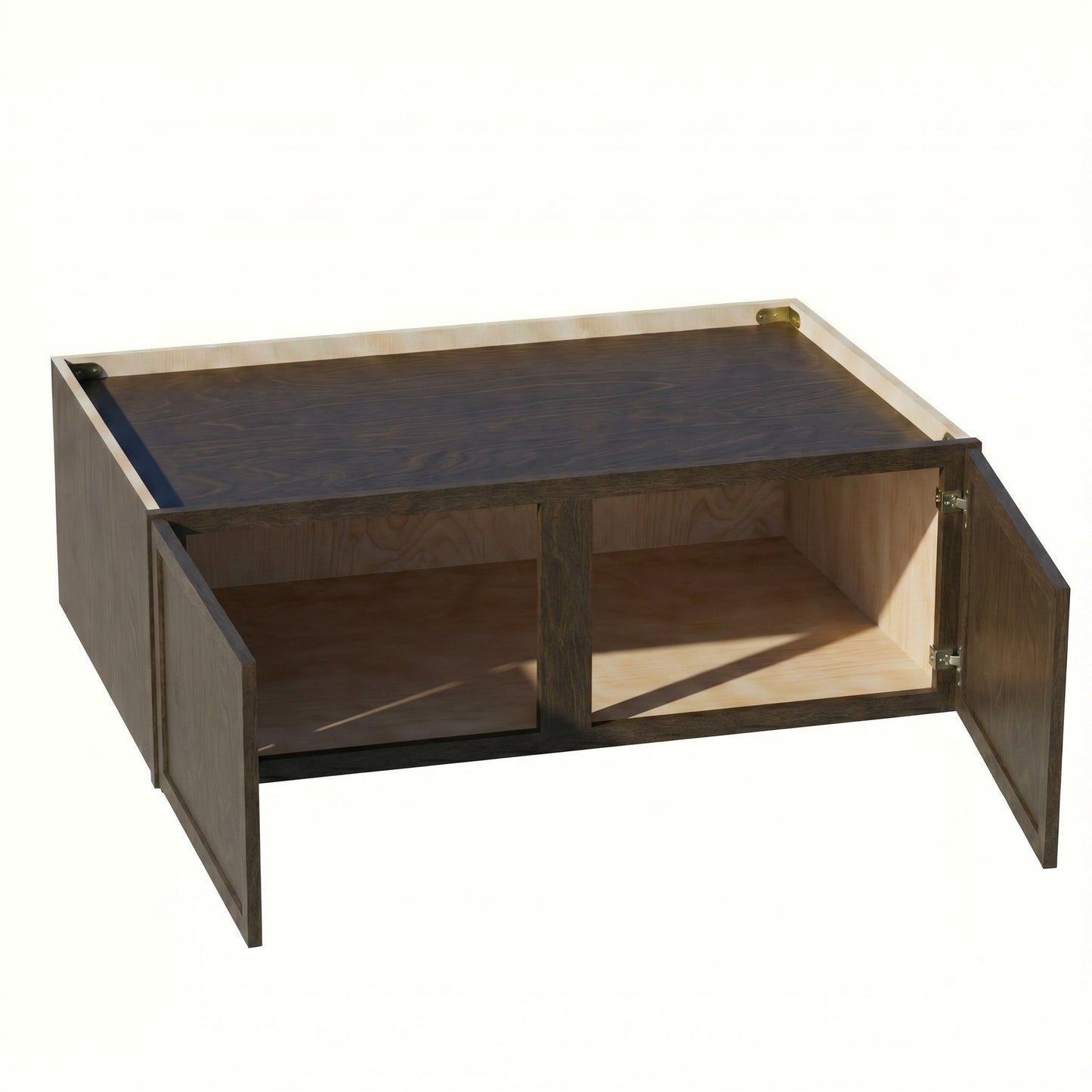 Slim Shaker Bridge Wall Cabinet 31" (W311224) · Slim - Mocha - Interior