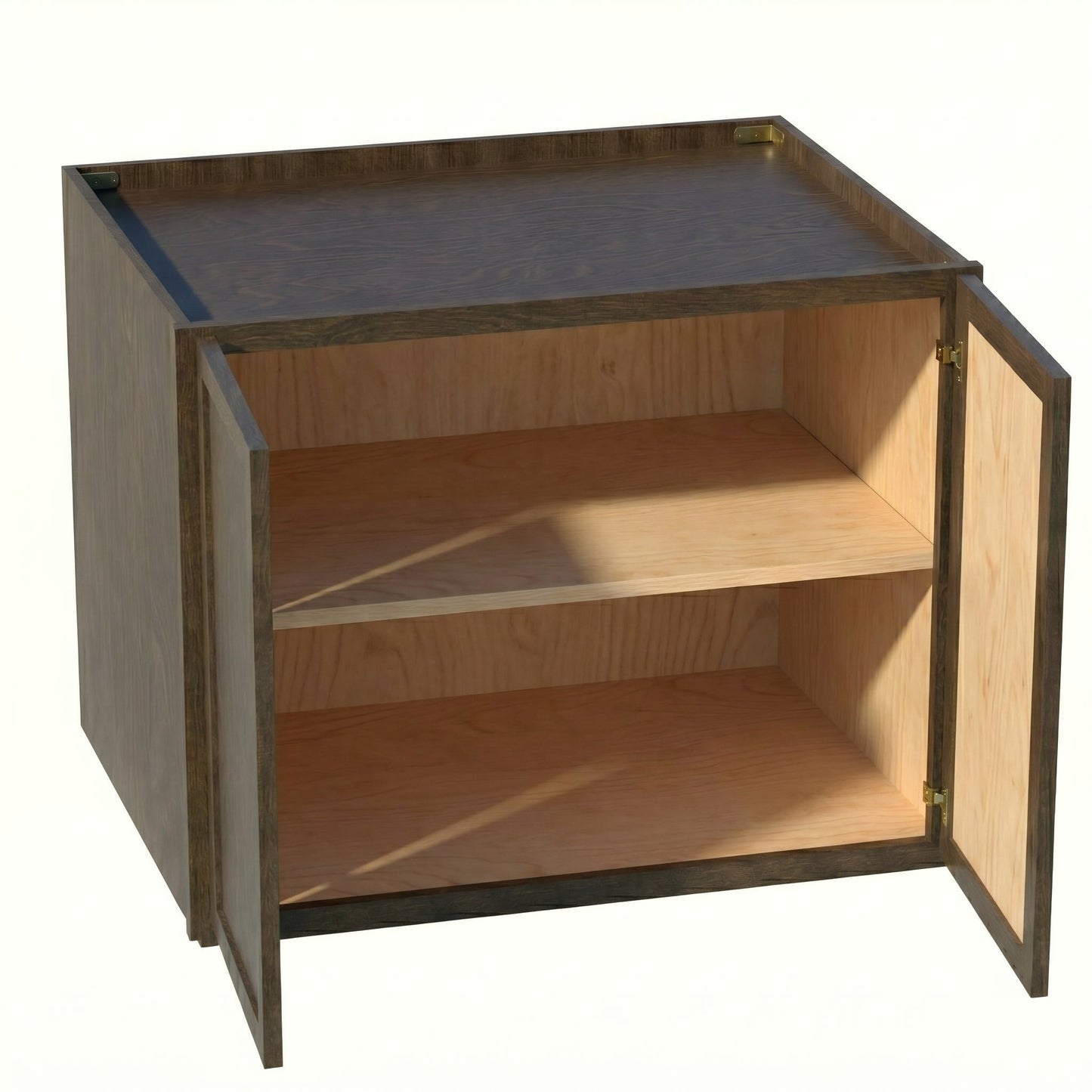 Slim Shaker Bridge Wall Cabinet 30" (W312424) · Slim - Mocha - Interior