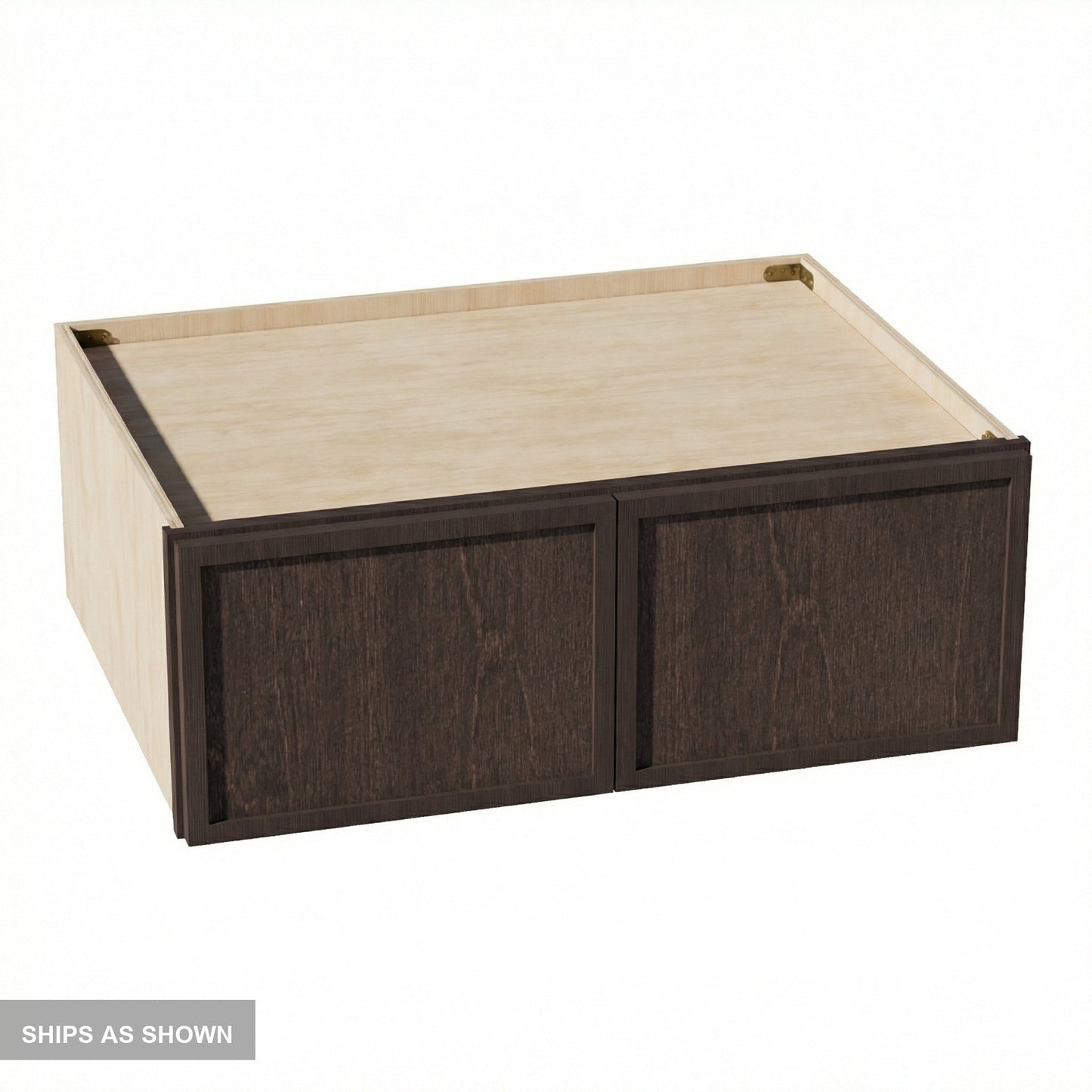 Slim Shaker Bridge Wall Cabinet 33" (W331224) · Slim - Mocha - Flat Pack