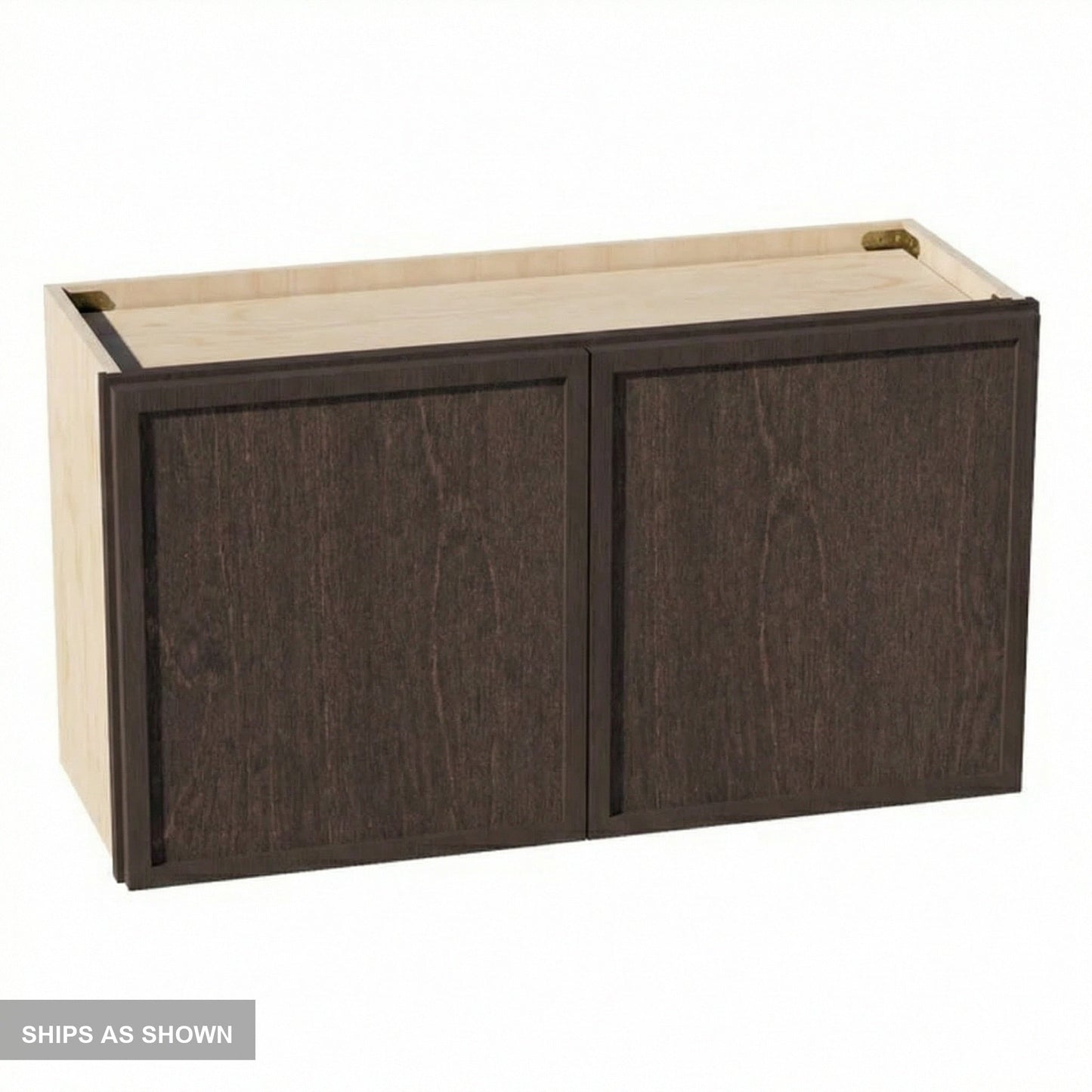 Slim Shaker Bridge Wall Cabinet 33" (W3318) · Slim - Mocha - Flat Pack