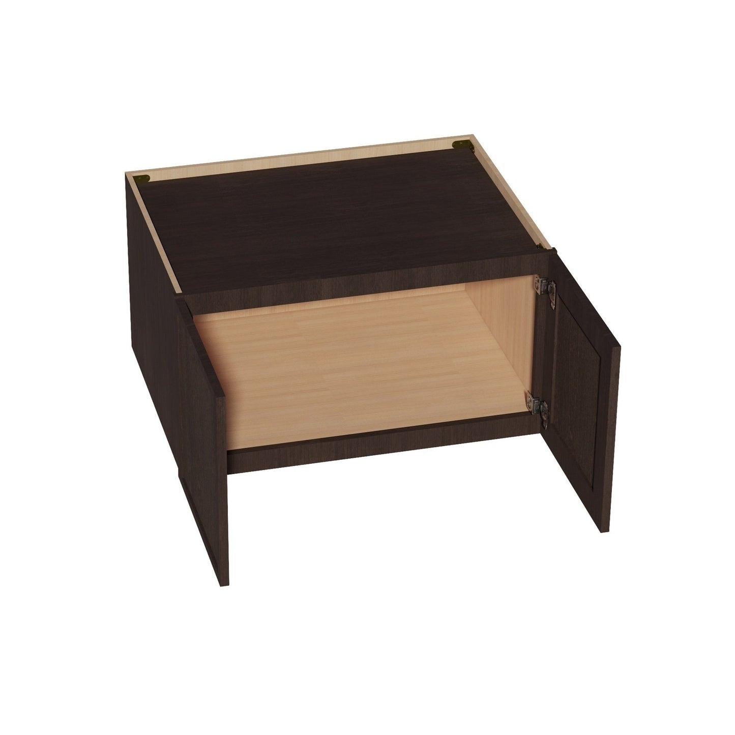 Slim Shaker Bridge Wall Cabinet 33" (W331824) · Slim - Mocha - Interior