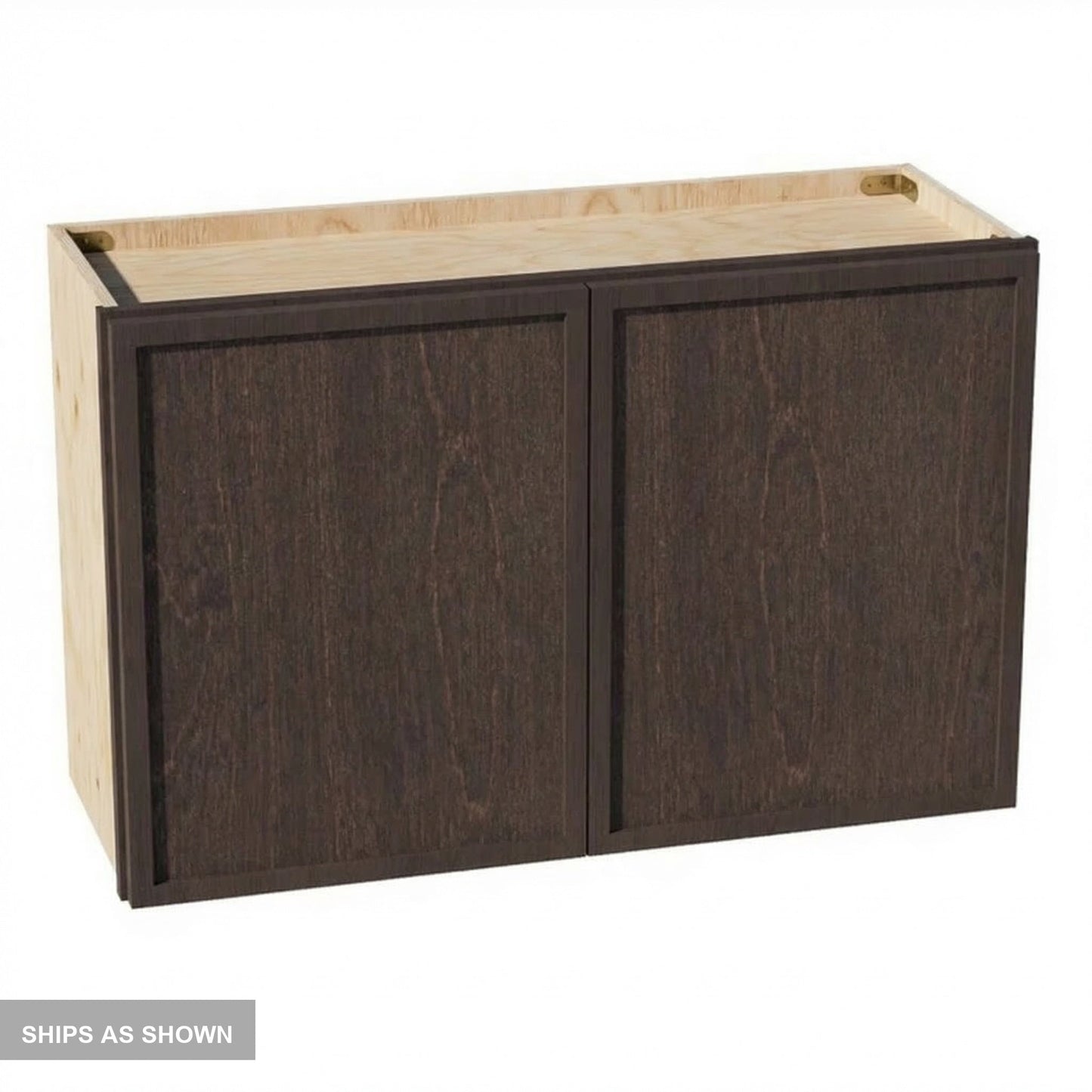 Slim Shaker Bridge Wall Cabinet 33" (W3321) · Slim - Mocha - Flat Pack