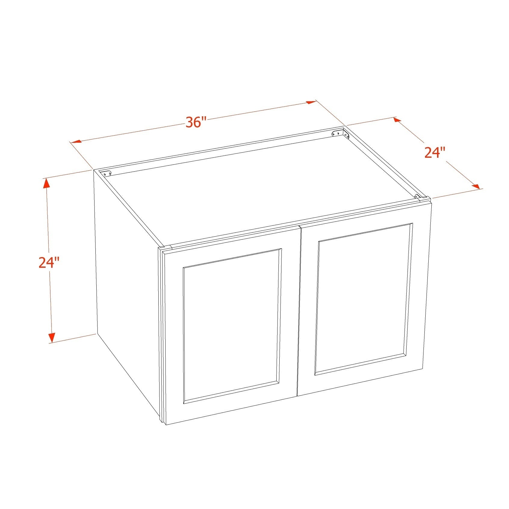 Slim Shaker Bridge Wall Cabinet 33" (W332424) · Slim