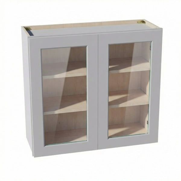 Shaker Glass Door Wall Cabinet 33" (W3330GD) · Ardelle - Ash - Hero