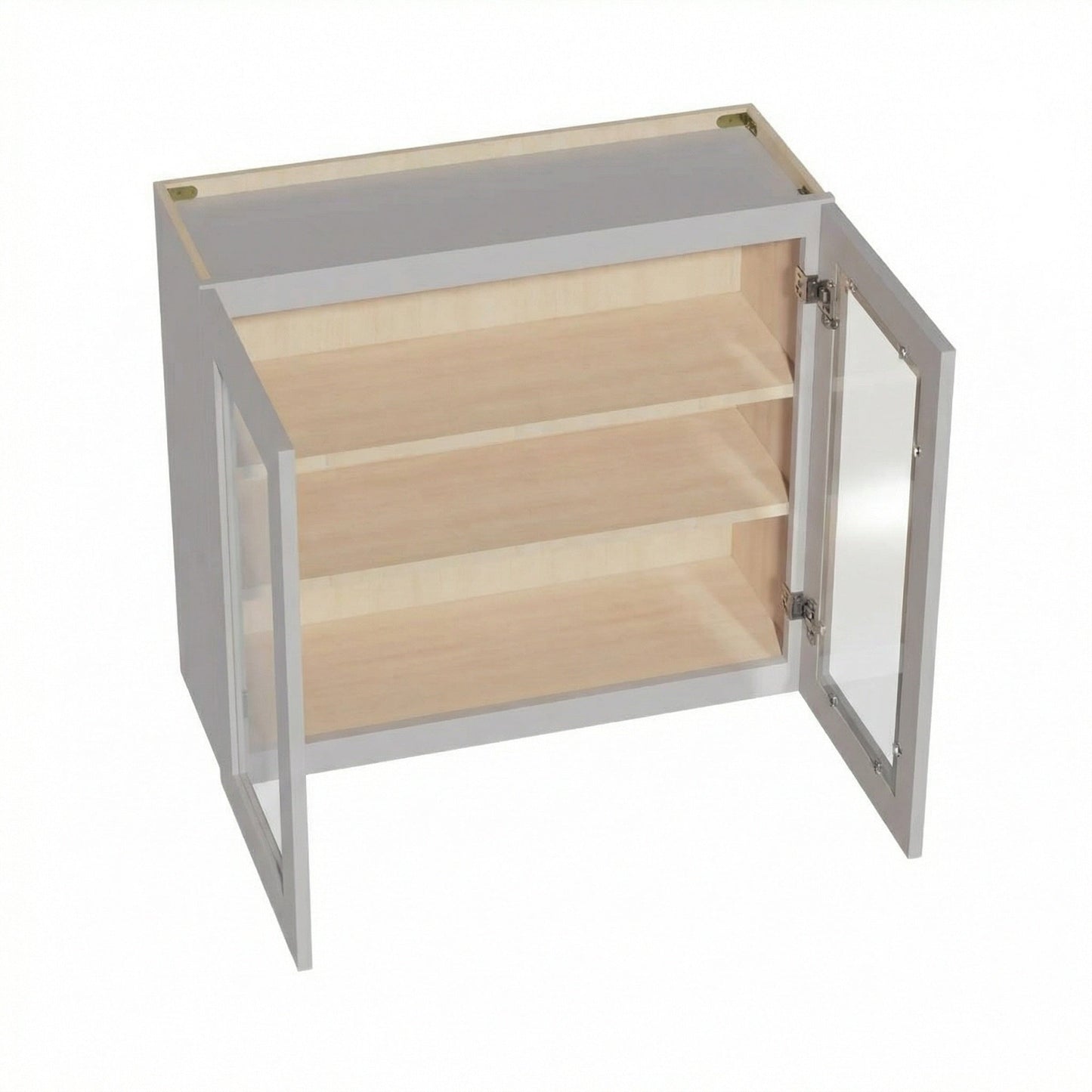 Shaker Glass Door Wall Cabinet 33" (W3330GD) · Ardelle - Ash - Interior