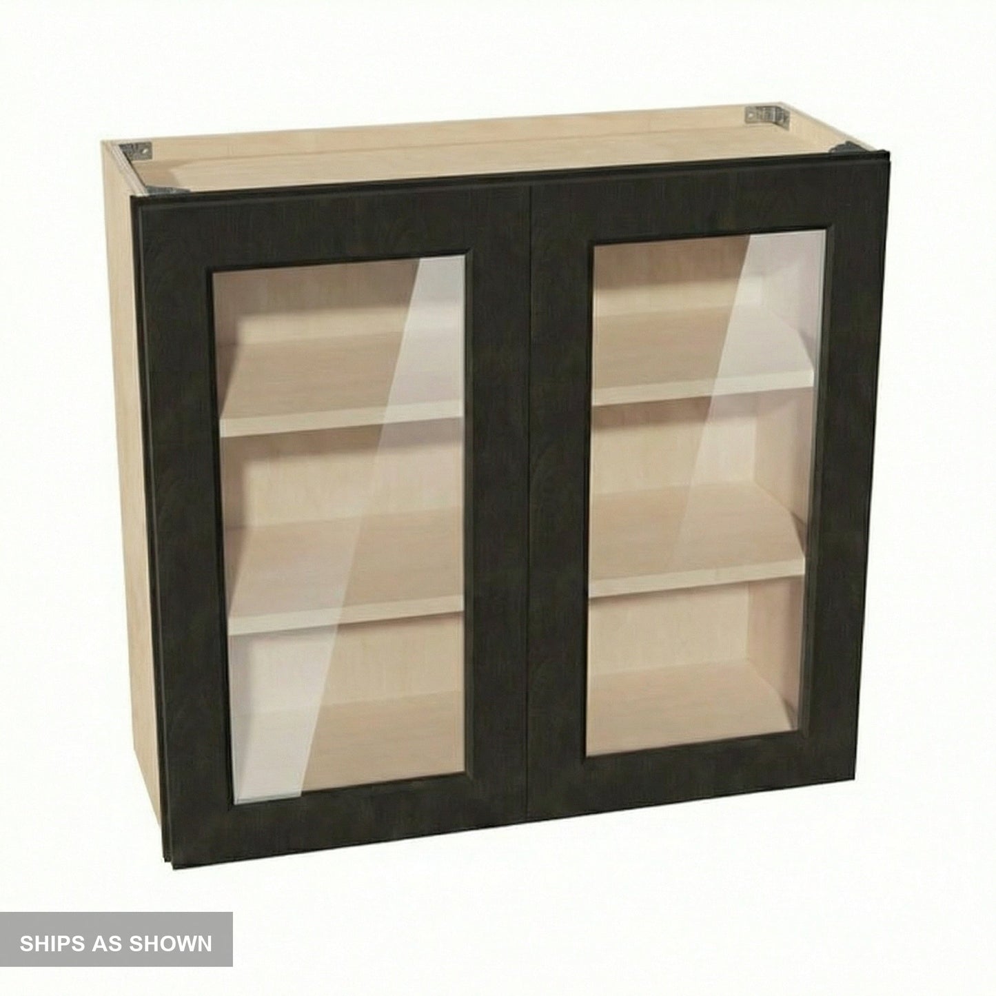 Shaker Glass Door Wall Cabinet 33" (W3330GD) · Ardelle - Charcoal - Flat Pack