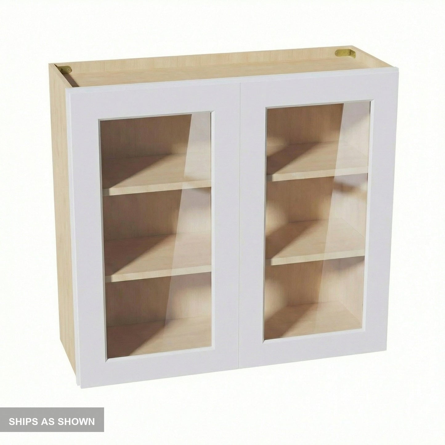 Shaker Glass Door Wall Cabinet 33" (W3330GD) · Ardelle - White - Flat Pack