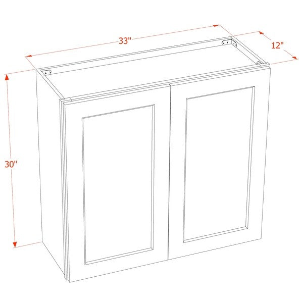 Shaker Glass Door Wall Cabinet 33" (W3330GD) · Ardelle