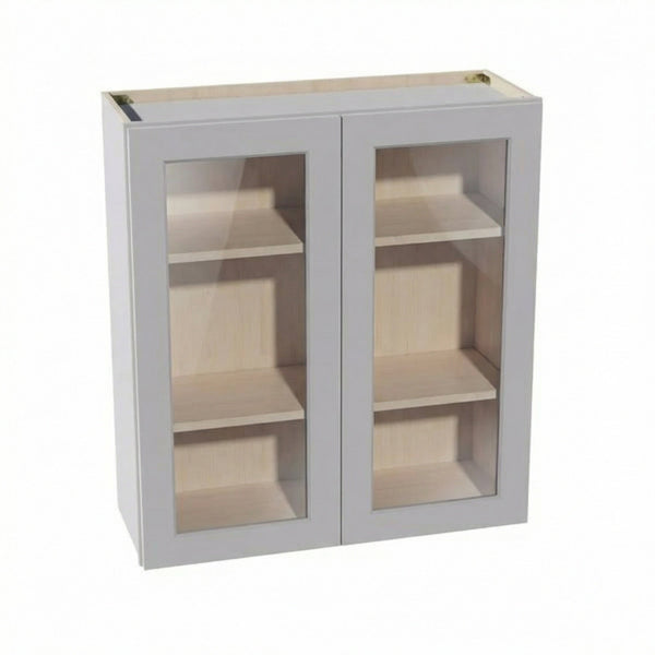 Shaker Glass Door Wall Cabinet 33" (W3336GD) · Ardelle - Ash - Hero