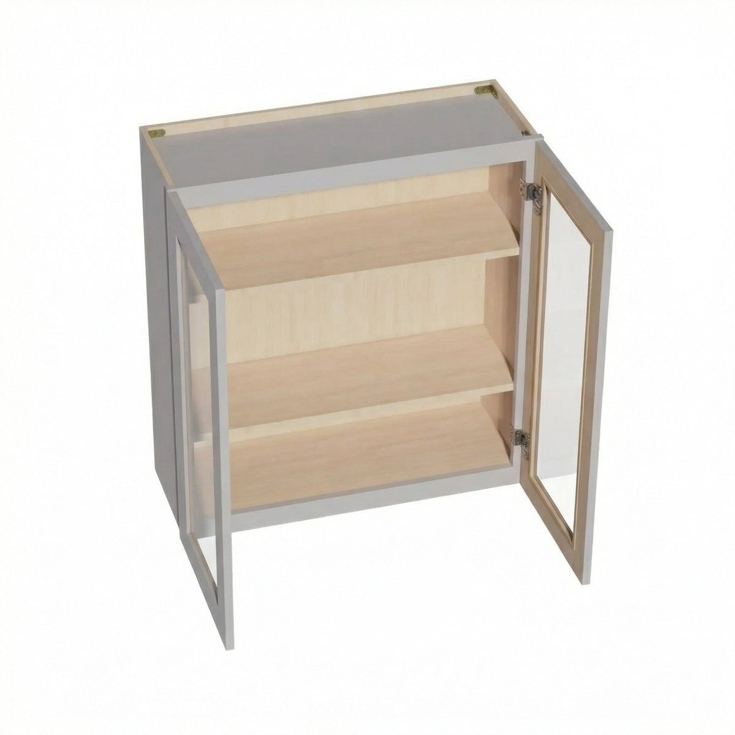 Shaker Glass Door Wall Cabinet 33" (W3336GD) · Ardelle - Ash - Interior