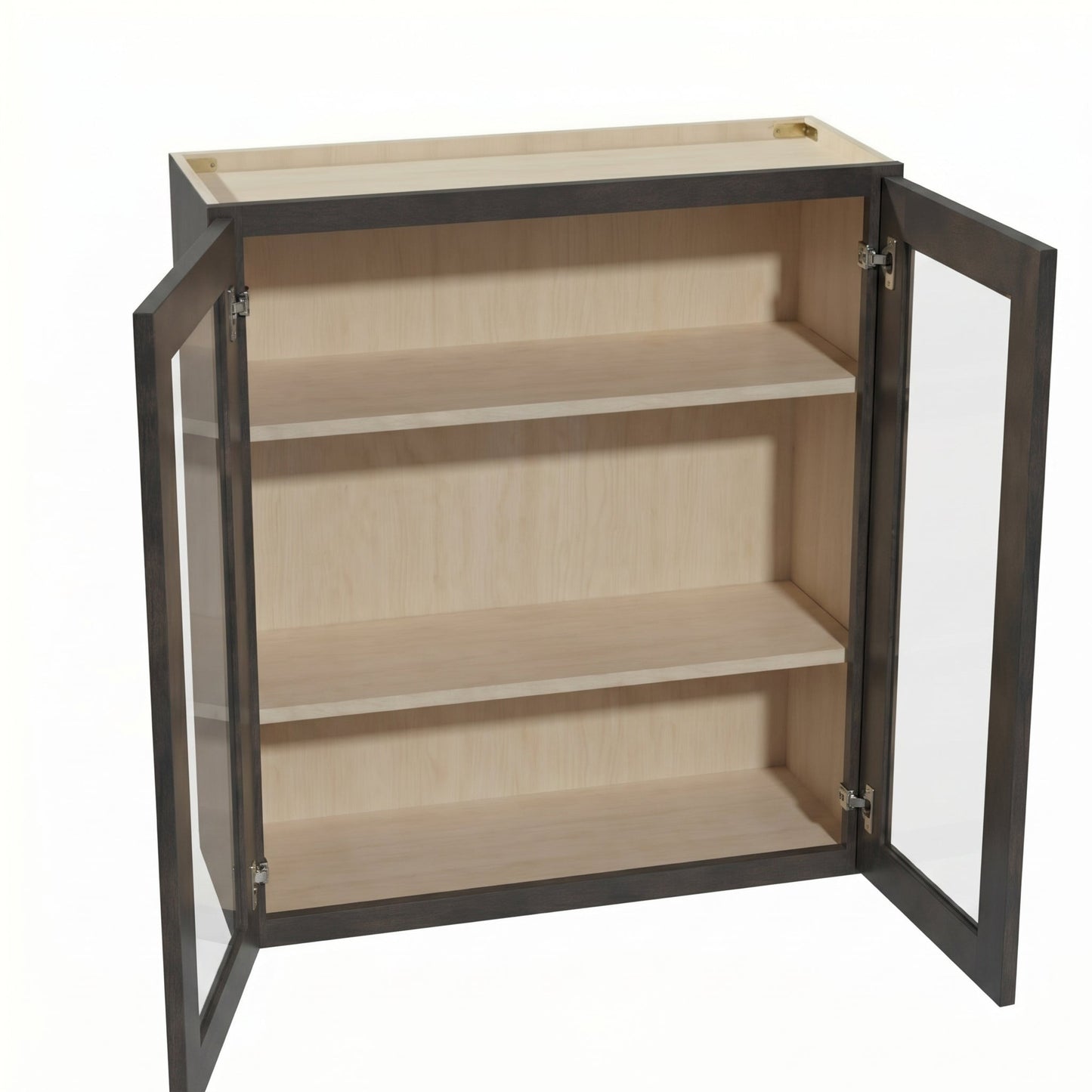Shaker Glass Door Wall Cabinet 33" (W3336GD) · Ardelle - Charcoal - Interior