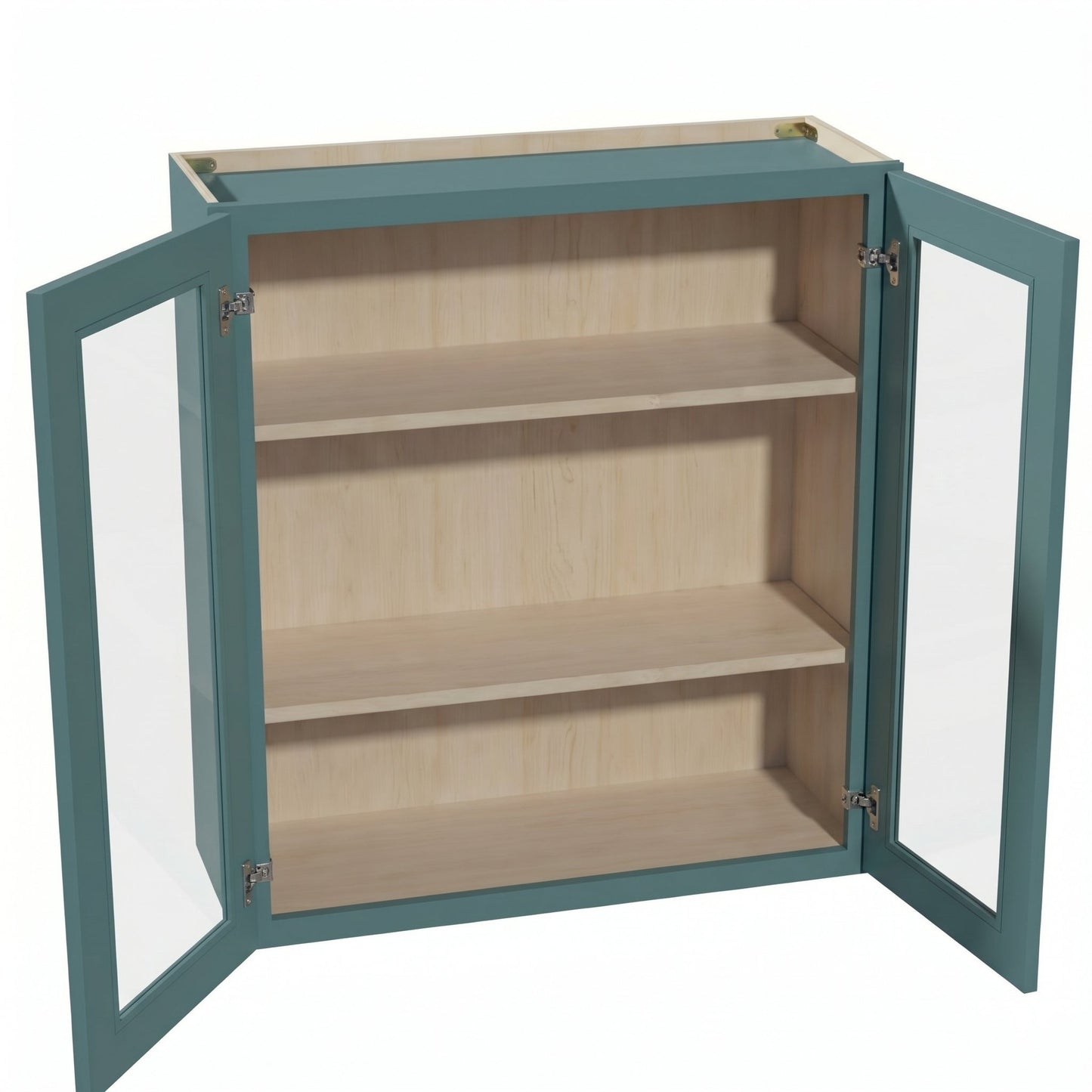 Shaker Glass Door Wall Cabinet 33" (W3336GD) · Tallis - Fairy Green - Interior