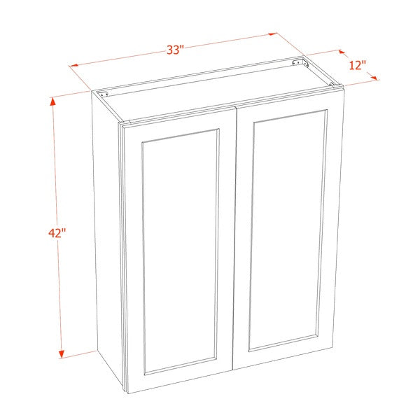 Shaker Wall Cabinet 33" (W3342) · Ardelle - Dimensions