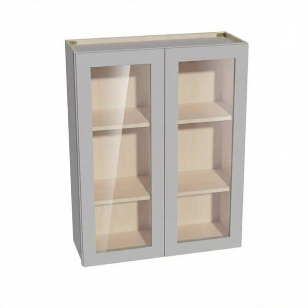 Shaker Glass Door Wall Cabinet 33" (W3342GD) · Ardelle - Ash - Hero
