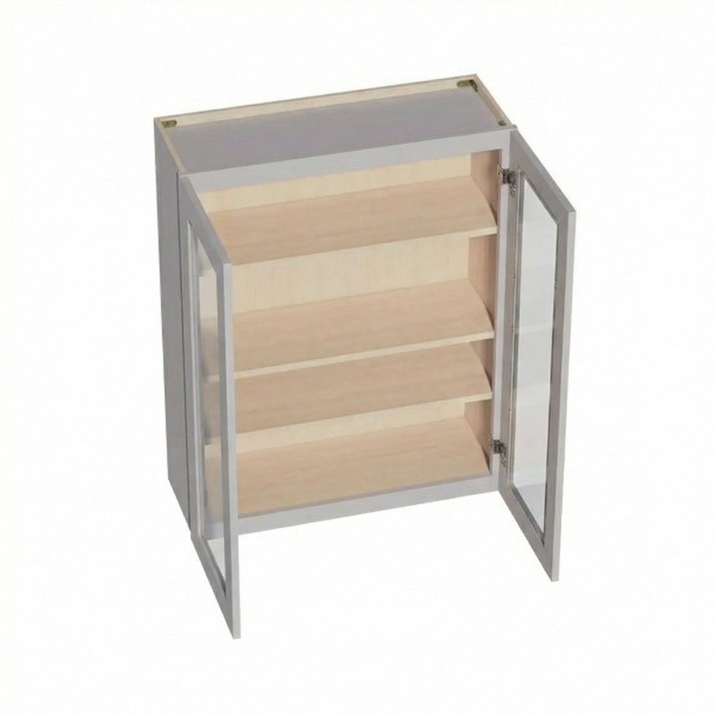Shaker Glass Door Wall Cabinet 33" (W3342GD) · Ardelle - Ash - Interior