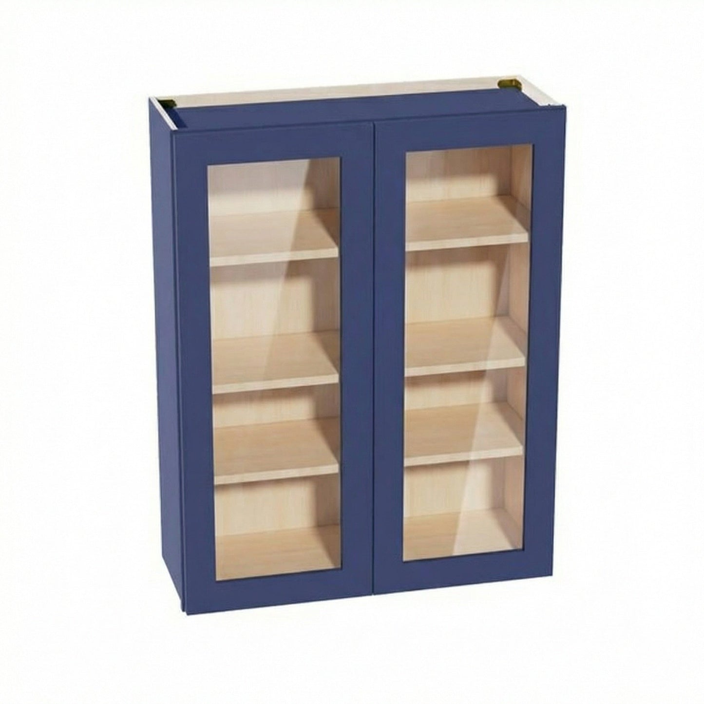Shaker Glass Door Wall Cabinet 33" (W3342GD) · Ardelle - Blue - Hero