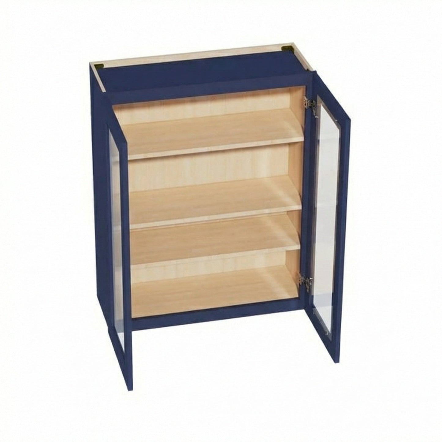 Shaker Glass Door Wall Cabinet 33" (W3342GD) · Ardelle - Blue - Interior