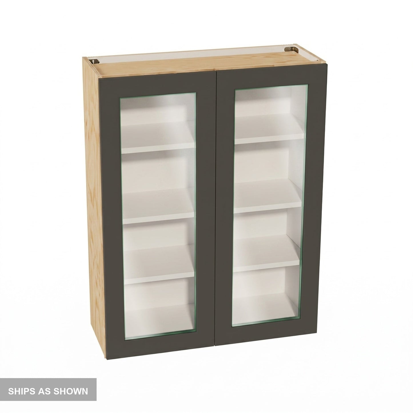 Shaker Glass Door Wall Cabinet 33" (W3342GD) · Ardelle - Charcoal - Flat Pack