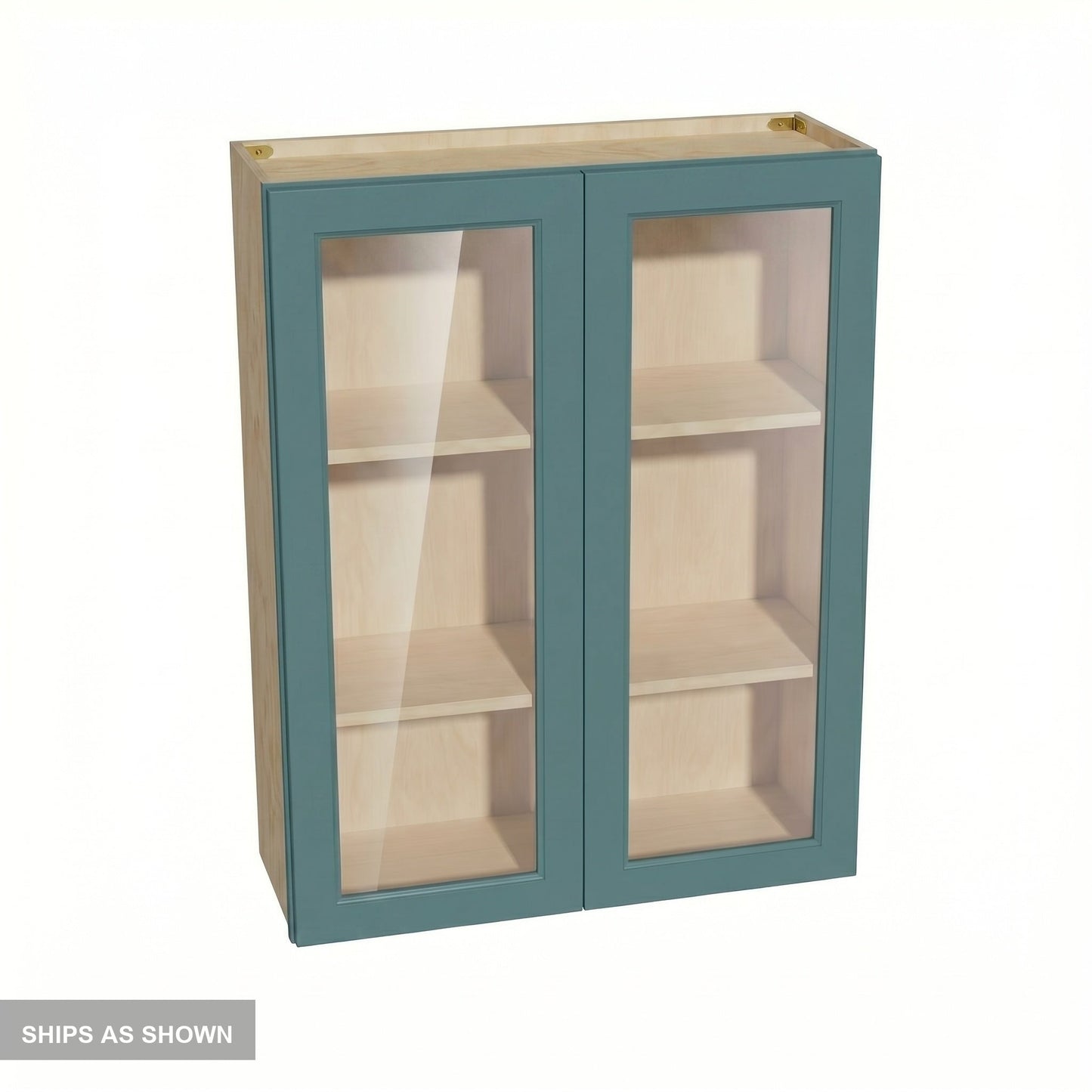 Shaker Glass Door Wall Cabinet 33" (W3342GD) · Tallis - Fairy Green - Flat Pack